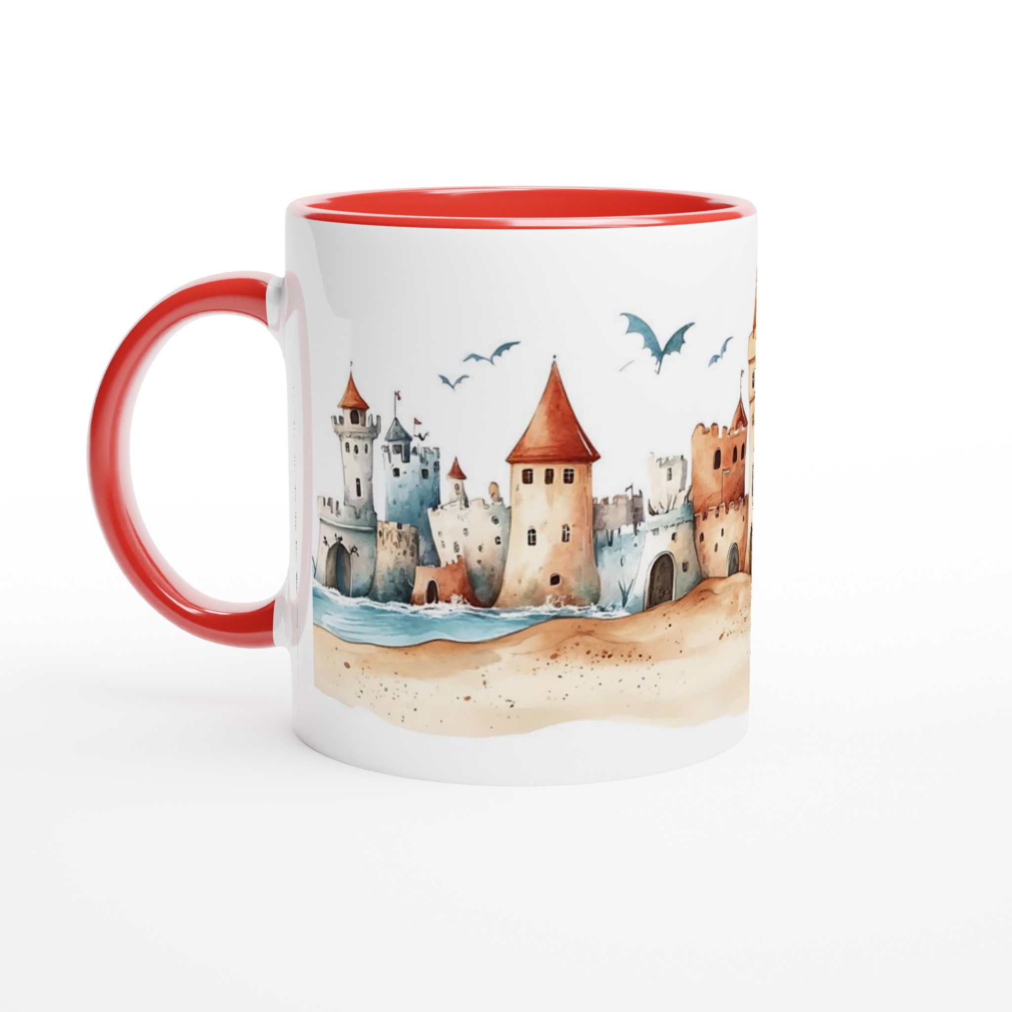Fantasy Sand Castle Keramisk Mugg – Drömlikt Akvarelltryck med Slott och Drakar, Perfekt för Äventyrslystna 5 e5b48812-94b1-4c8c-aaaf-27d9a8e5b02b