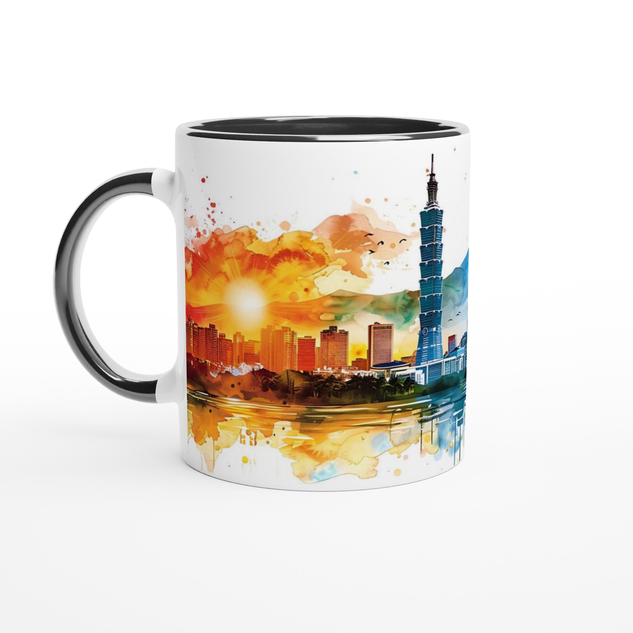Taiwans Stadssilhuett i Akvarell - 11oz Keramisk Mugg i Valfri Färg 4 e5c21127-4c41-4847-a4a3-c99886ce29ae