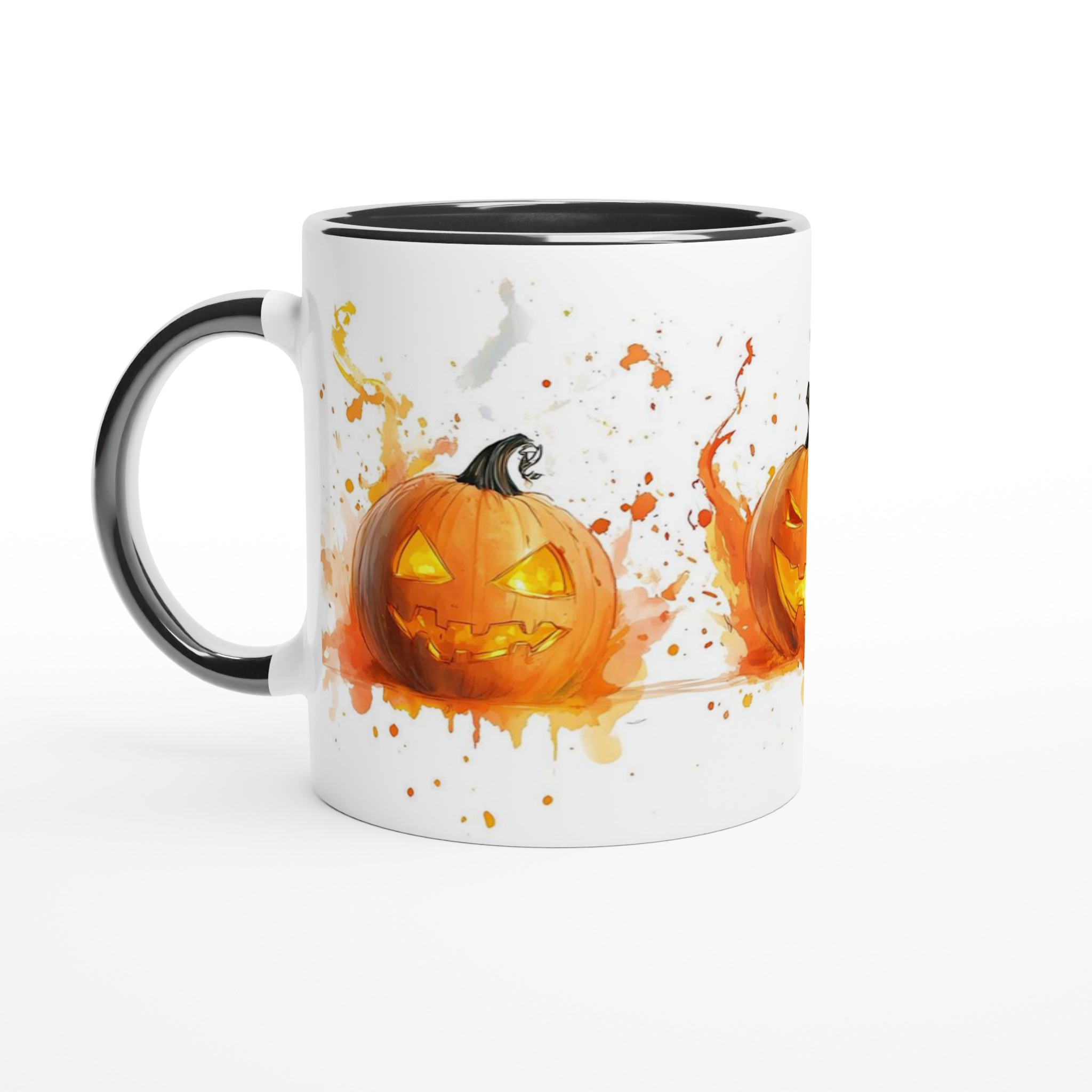 Skrämmande Jack-O'-Lantern Keramikmugg – Halloween Vattenfärg Design, Välj din Färg 4 e5f39ba5-ec6a-447d-80d7-39b3768f1db6