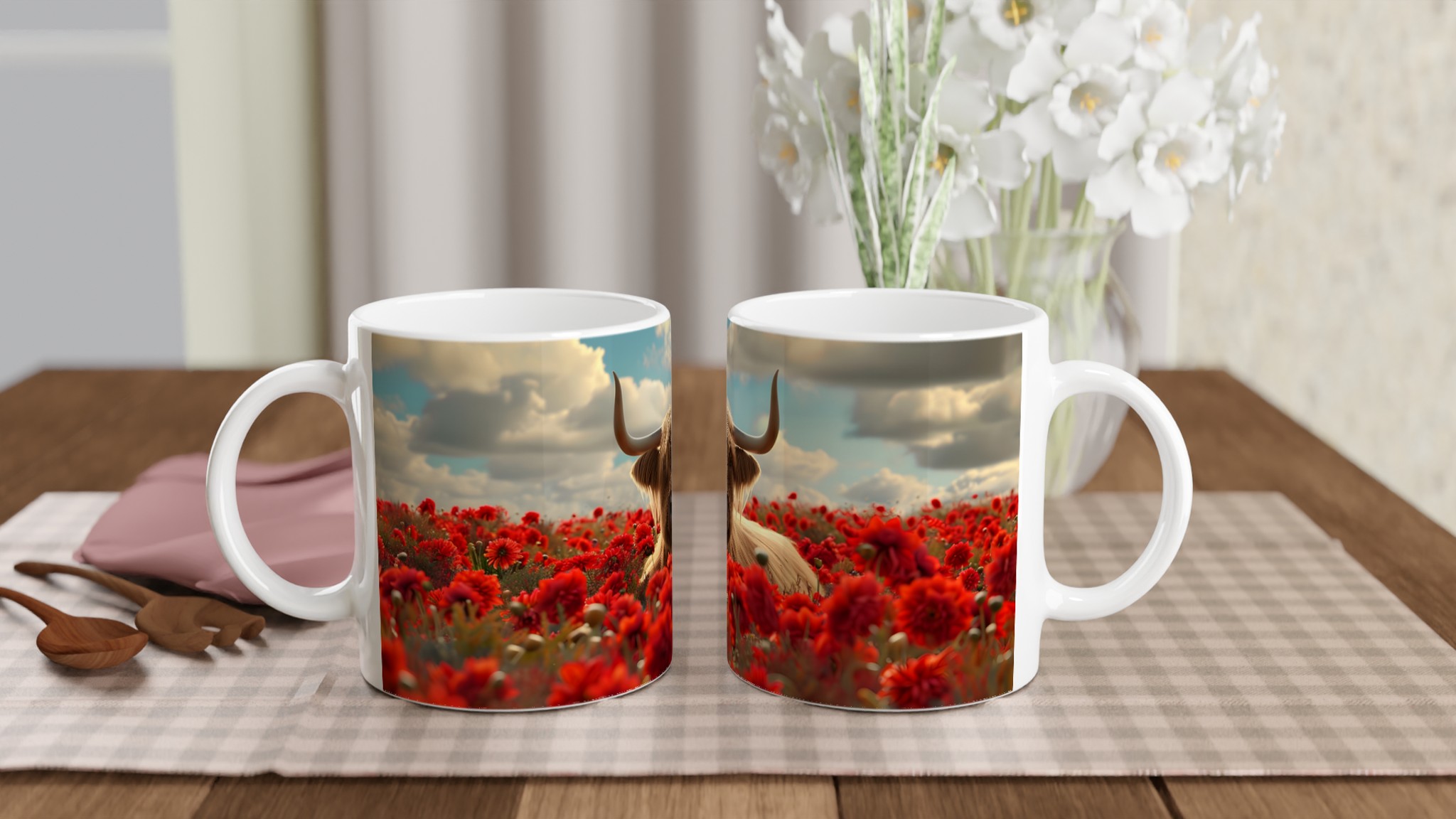 Highland Ko Mug – Charmig Illustration i Röd Vallmoäng – Välj bland 7 Färgstarka Muggar 10 e5fac384-4191-4514-b80d-0a928d9c0c90