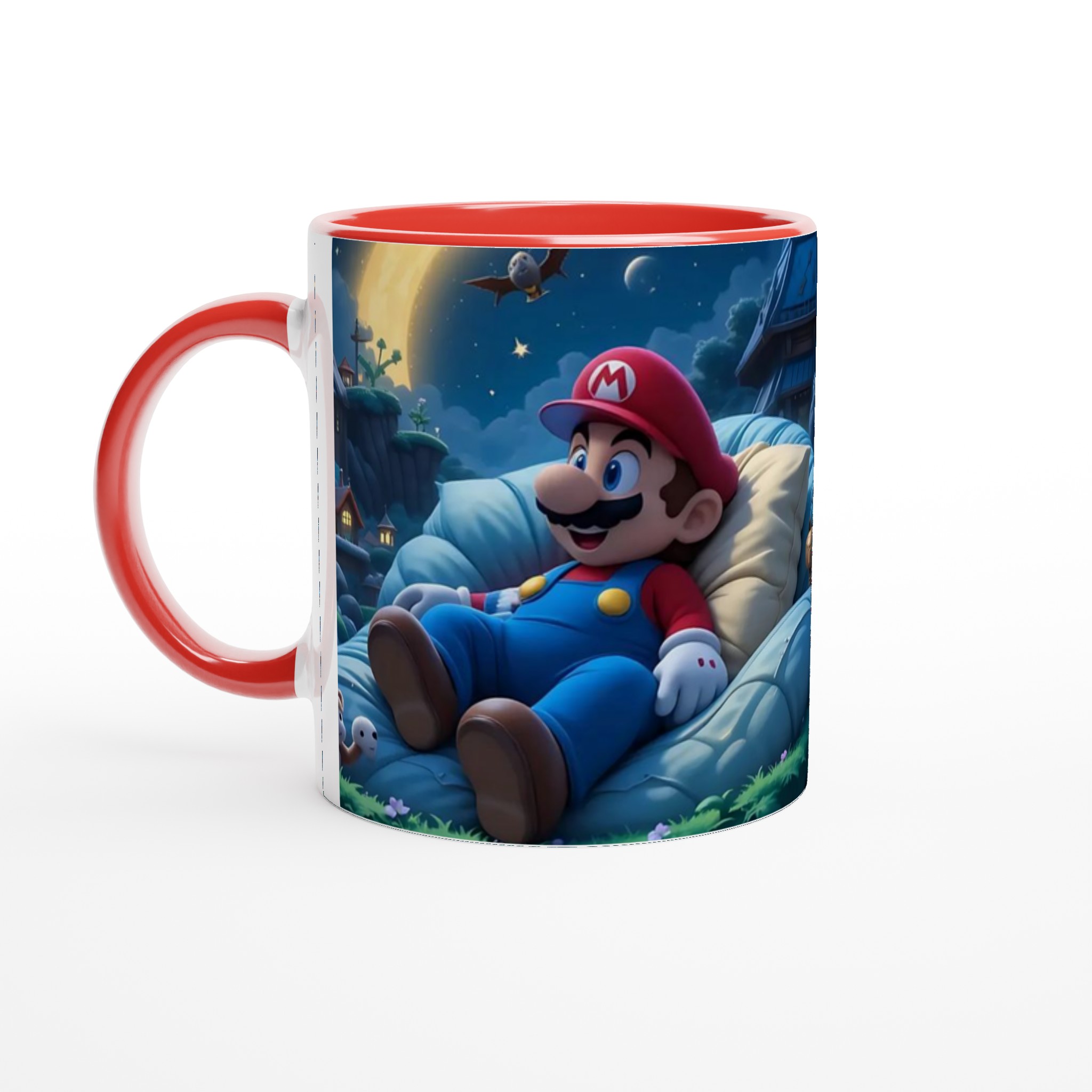 Vit 11oz keramisk mugg med spelande Mario-design i färgstarka nyanser 5 e6014bdf-09a1-4f24-9faa-74e0cf2af4f4