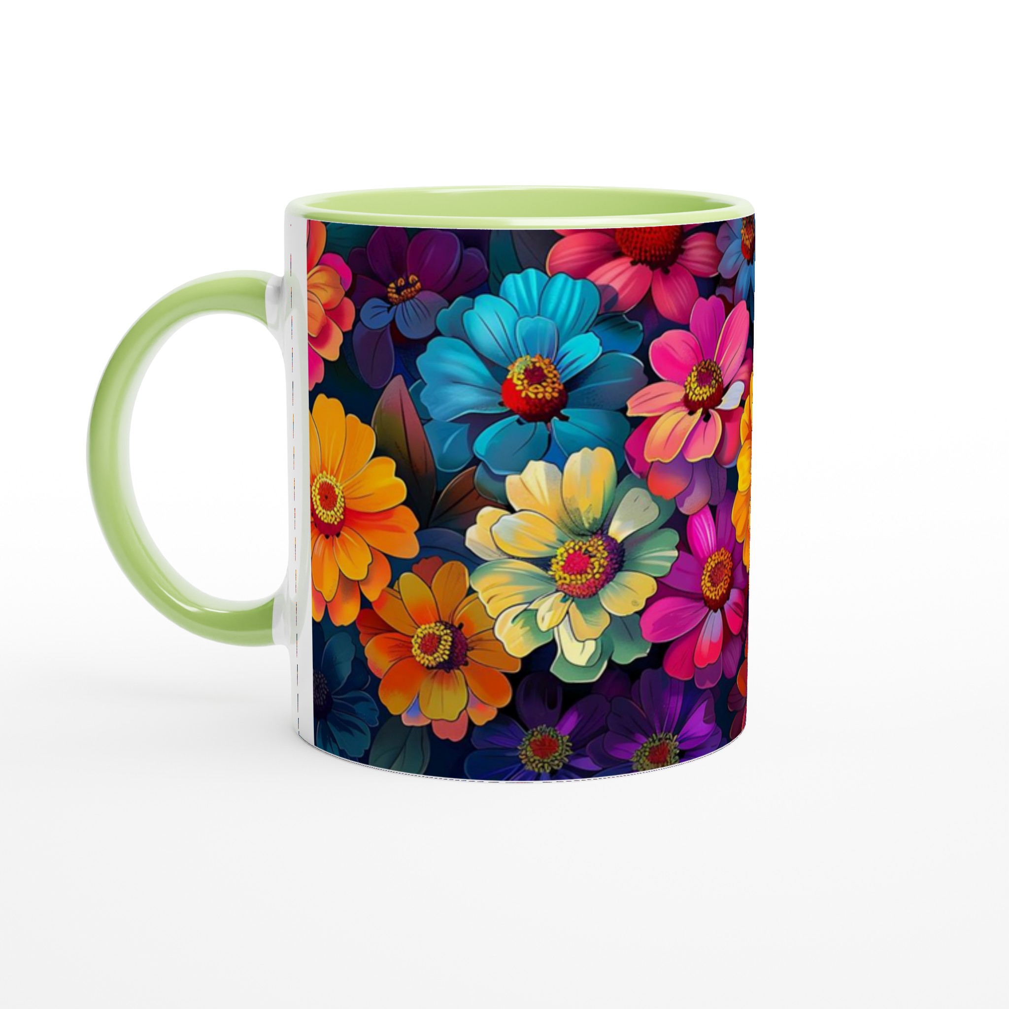 Färgexplosion: 11oz Keramikmugg – Blommig Design i Levande Nyanser för En Pigg Start på Dagen 7 e667a48b-42f4-46cc-ad15-bf19c757b267