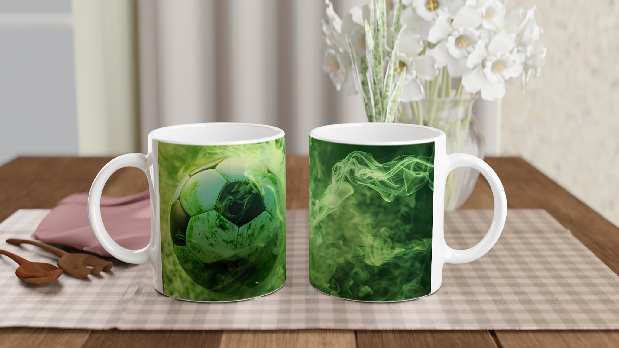 Grön Eld Fotboll 11oz Keramisk Mugg – Intensiv Design för Sportfantasten i Valfri Färg 10 e69c7016-6060-4d7f-9d6a-31efaa3d8580