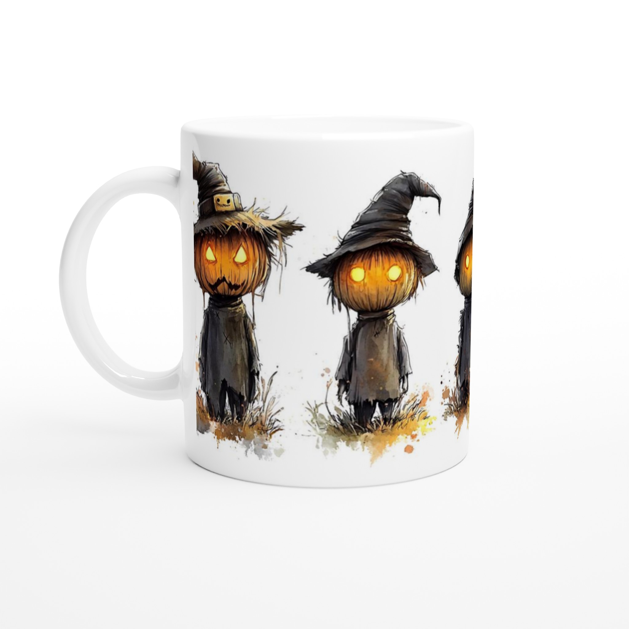 Mystiska Spökhistorier Mugg - Skräckinjagande Pumpor i Vattenfärg, 11oz Keramikmugg 1 e71485c9-8d86-4e82-9a11-075dd5c3092f