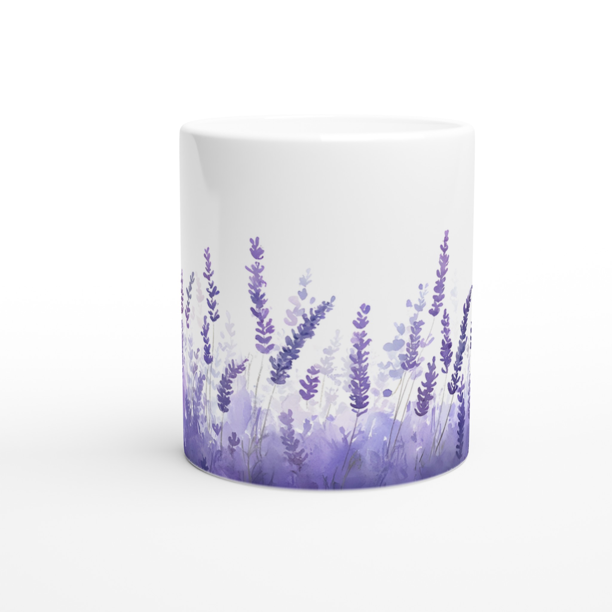 Lavendelfält 11oz Keramikmugg – Akvarell Dröm i Lila Toner 8 e74d7510-d354-4fdb-9b24-4505b57729d5