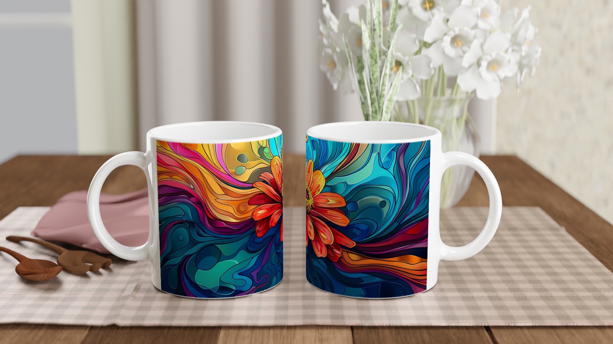 Konstfull 11oz Keramikmugg – Vibrerande Blomdesign & Färgval för Din Unika Stil 10 e7a63a2a-d320-46d9-80c0-42c8e601378e
