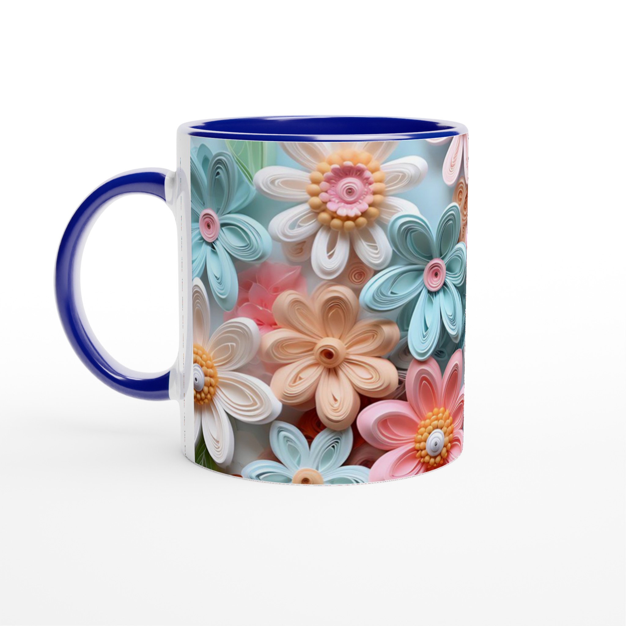 Stilren Vit 11oz Keramisk Mugg med Blommig Pastellpalett – Välj Din Färg 2 e7db6515-ce2b-4b82-b16d-b309c0d119c9