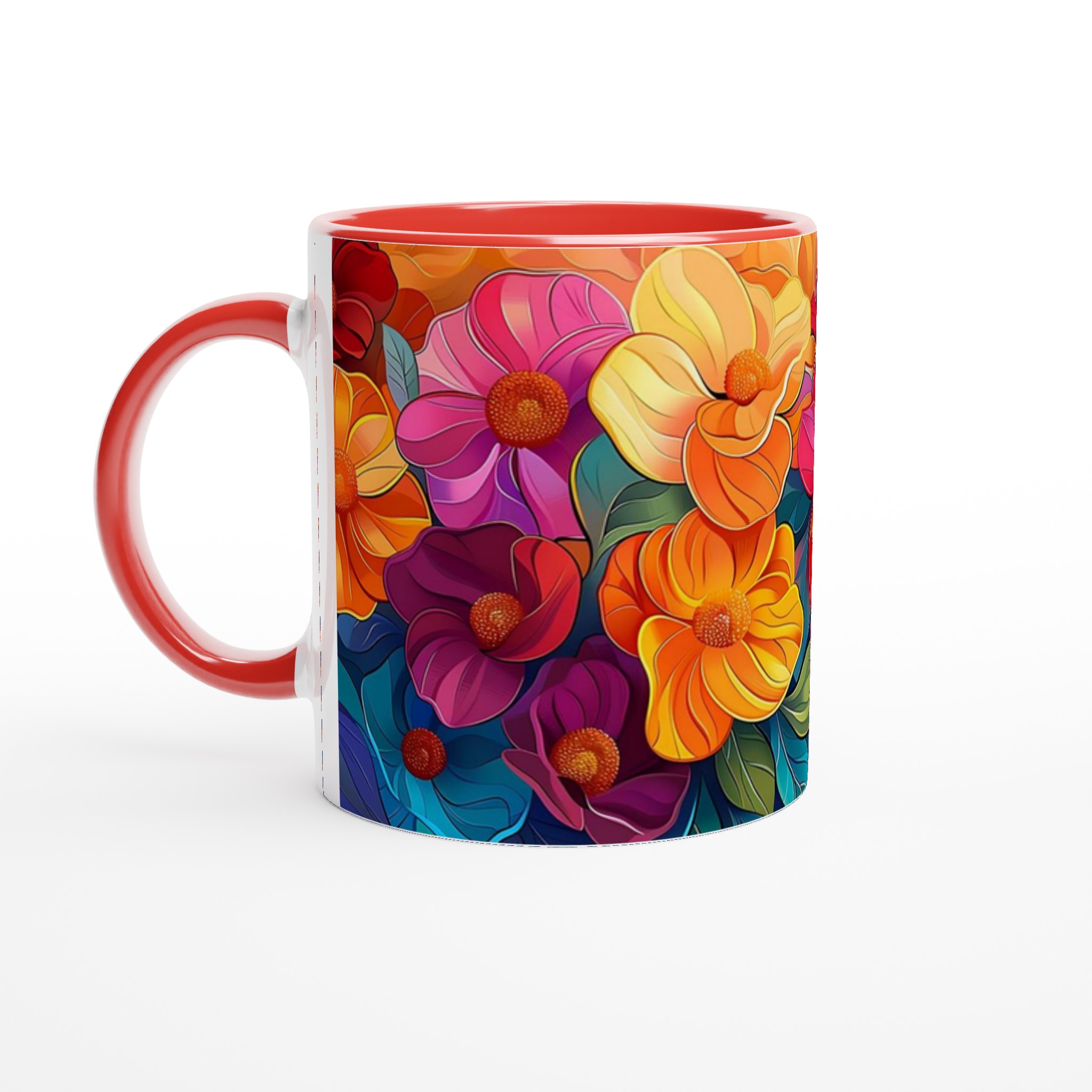Färgsprakande Blomstermugg – 11oz Keramikmugg i Ditt Val av 7 Livfulla Nyanser 5 e7e26ae2-9e06-4866-b003-8aecdee55f66