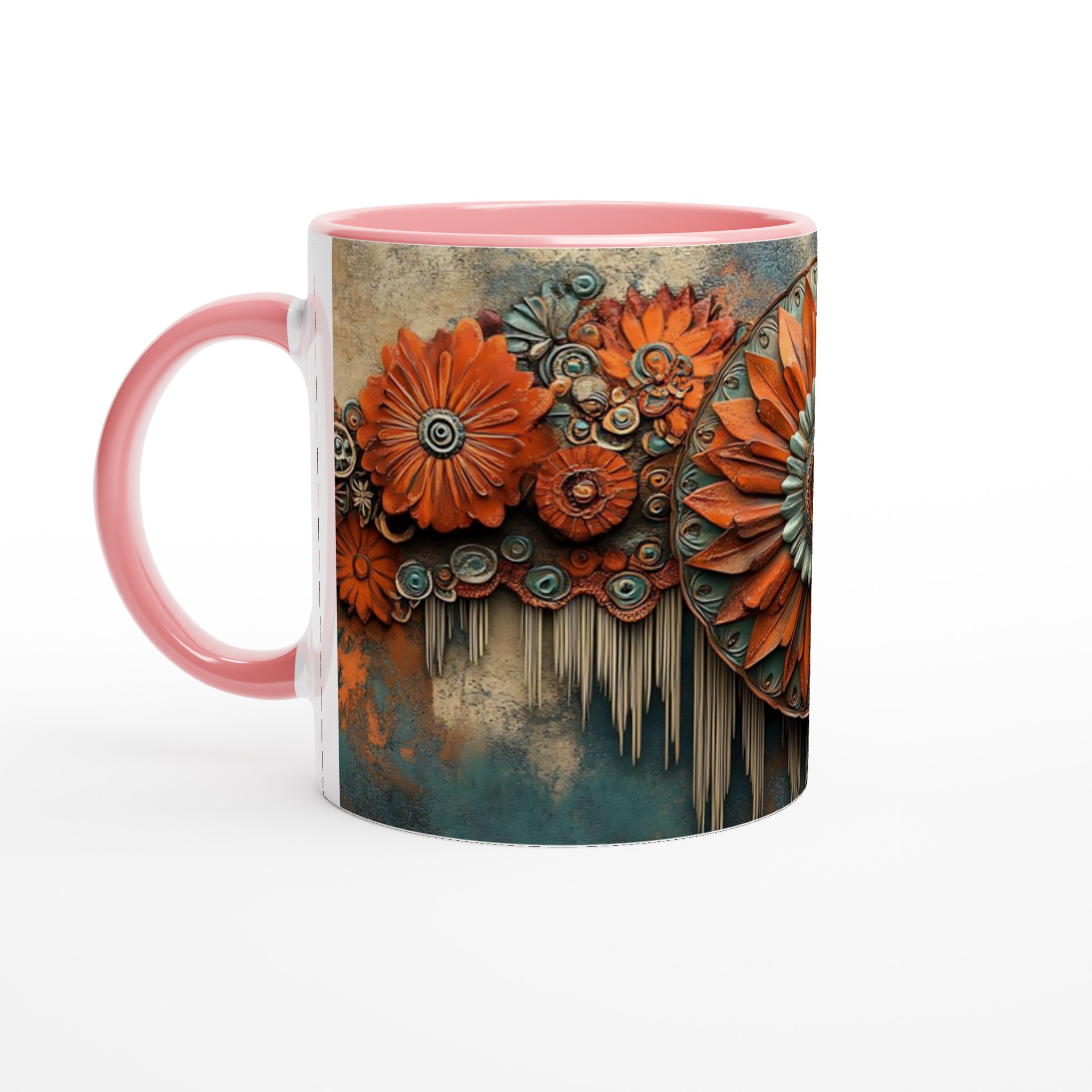 Abstrakt Mandala-inspirerad keramikmugg – Konstnärlig Kopp med Organiska Former och Rustika Toner 6 e7f40d9b-74be-4658-870c-3caf95df7b28