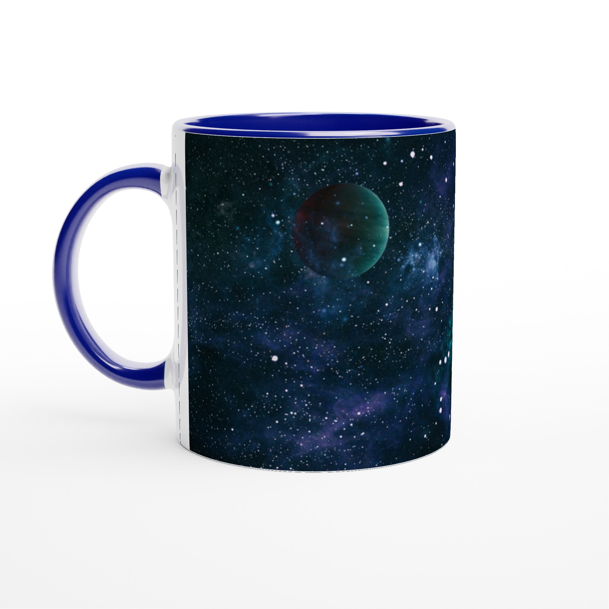 Vit 11oz keramisk mugg med rymdinspirerat kosmosmotiv i flera livfulla färger 2 e80d88cd-669f-48a6-b344-f8981aeab6a7