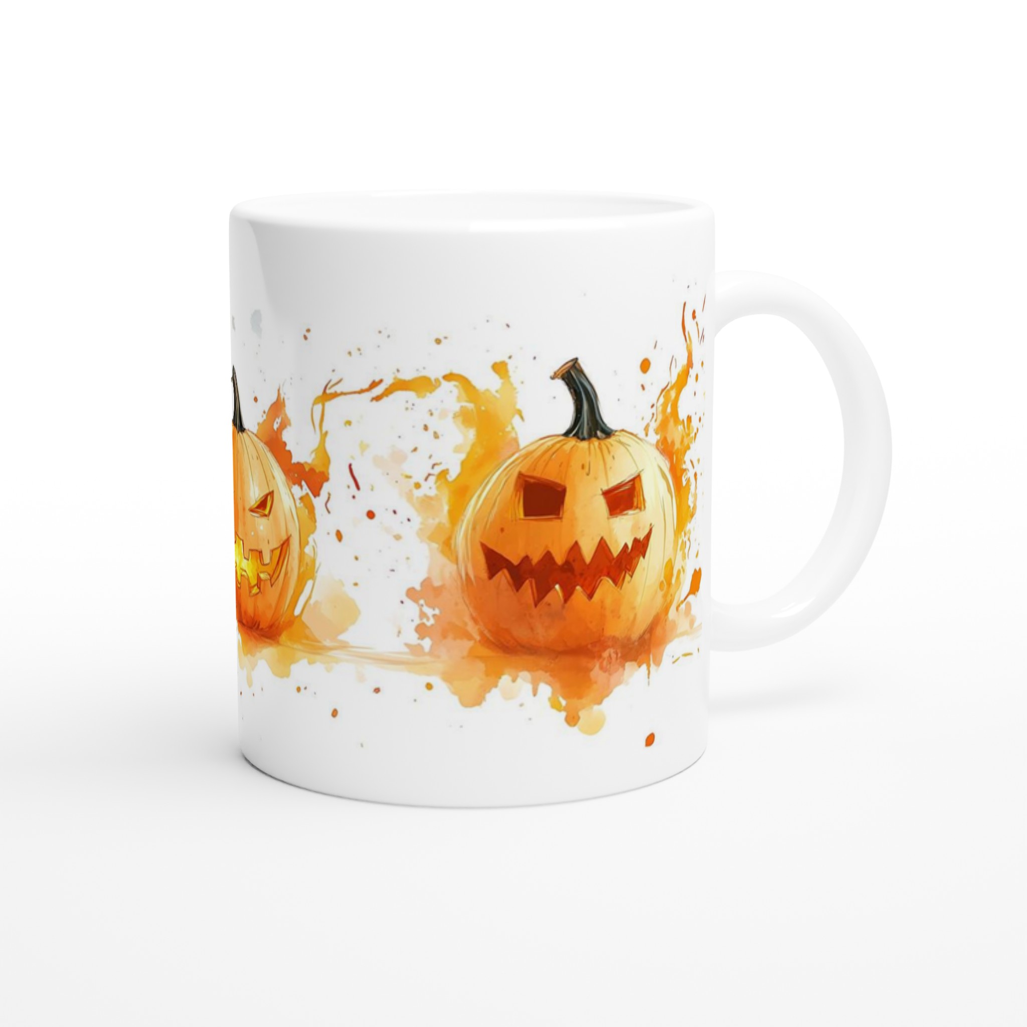 Skrämmande Jack-O'-Lantern Keramikmugg – Halloween Vattenfärg Design, Välj din Färg 9 e8135f9c-9108-4a2a-8551-139fd0d2e34a