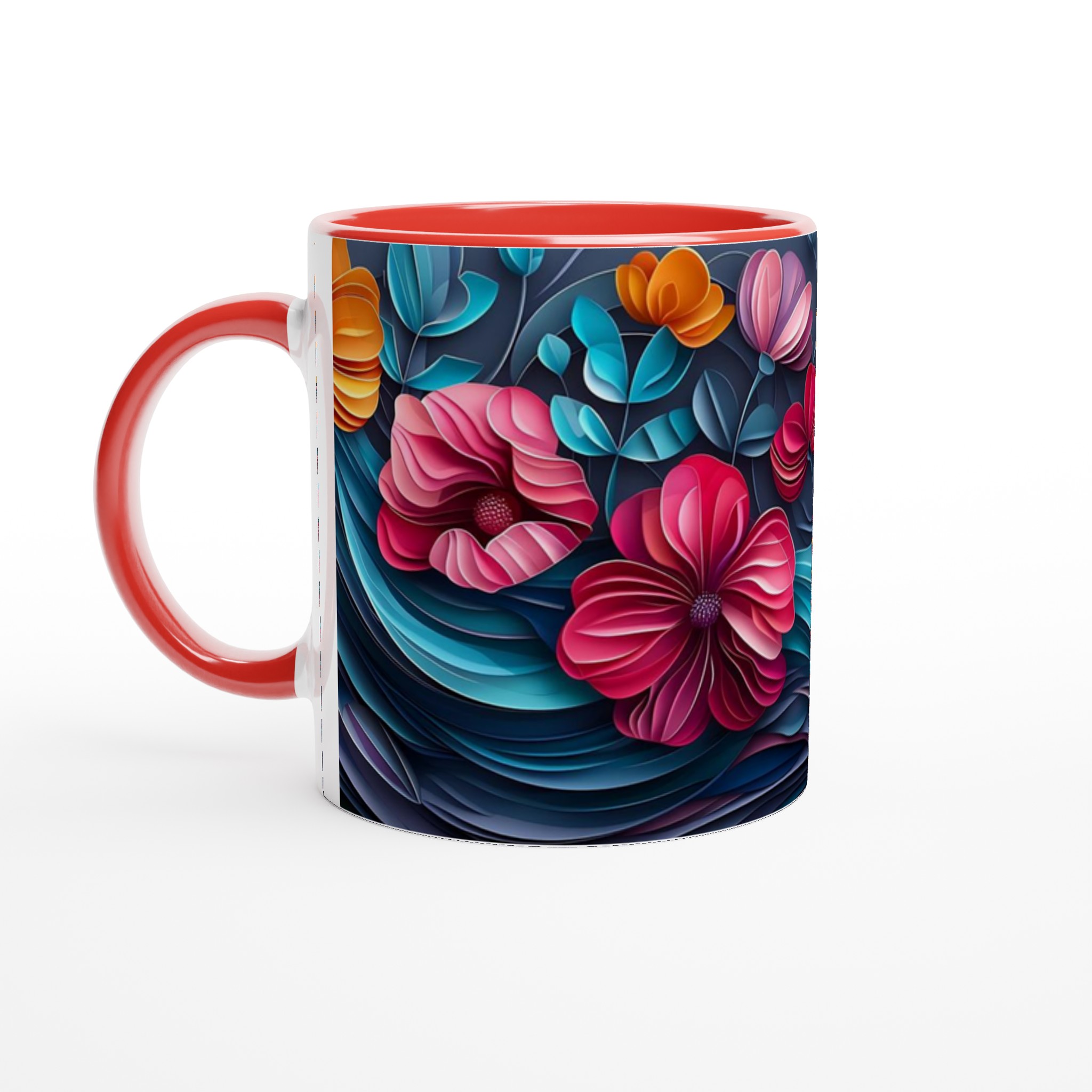 Konstfull 11oz Keramisk Mugg: Levande 3D-blommor i Färgstarka Nyanser – Välj Din Favoritfärg! 5 e8309d85-0dc9-4e05-979f-99ca80076093