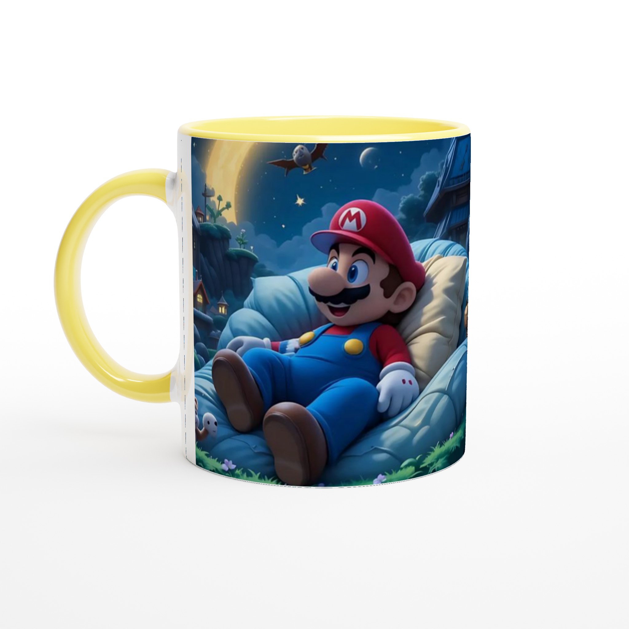 Vit 11oz keramisk mugg med spelande Mario-design i färgstarka nyanser 3 e8361256-ffb7-418b-841a-66bff3d98337