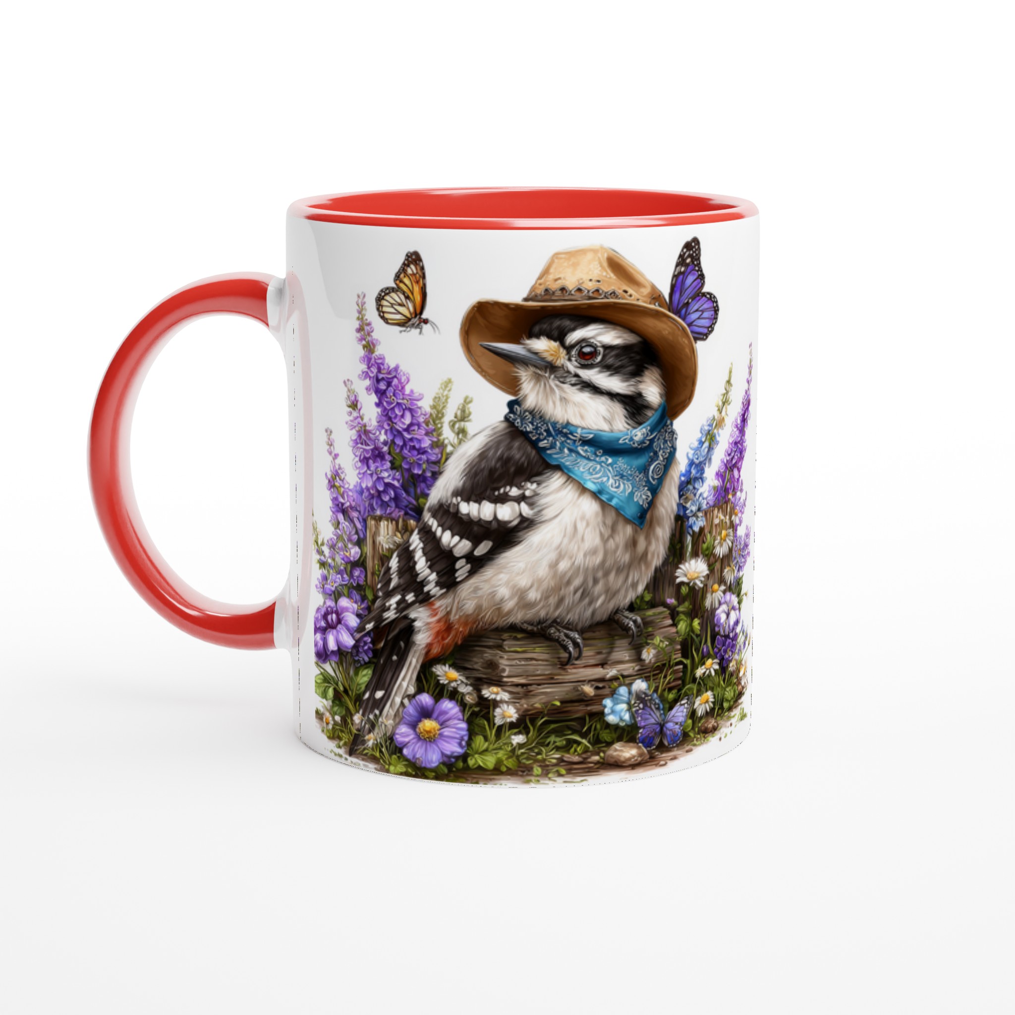 Charmig Vit 11oz Keramikmugg med Färgstark Fågel och Sommarblommor – Välj Din Färg! 5 e858be27-3ff8-4024-b1a9-012b0042a4fd