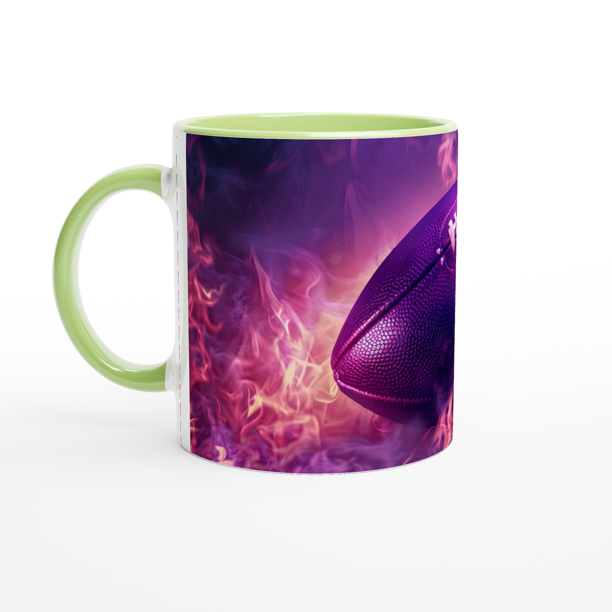 Neon Flame Football Mugg – 11 oz Keramisk Mugg för Sportfantasten i Levande Färger 7 e871ae33-630a-46c8-a5e3-9492a08690bb