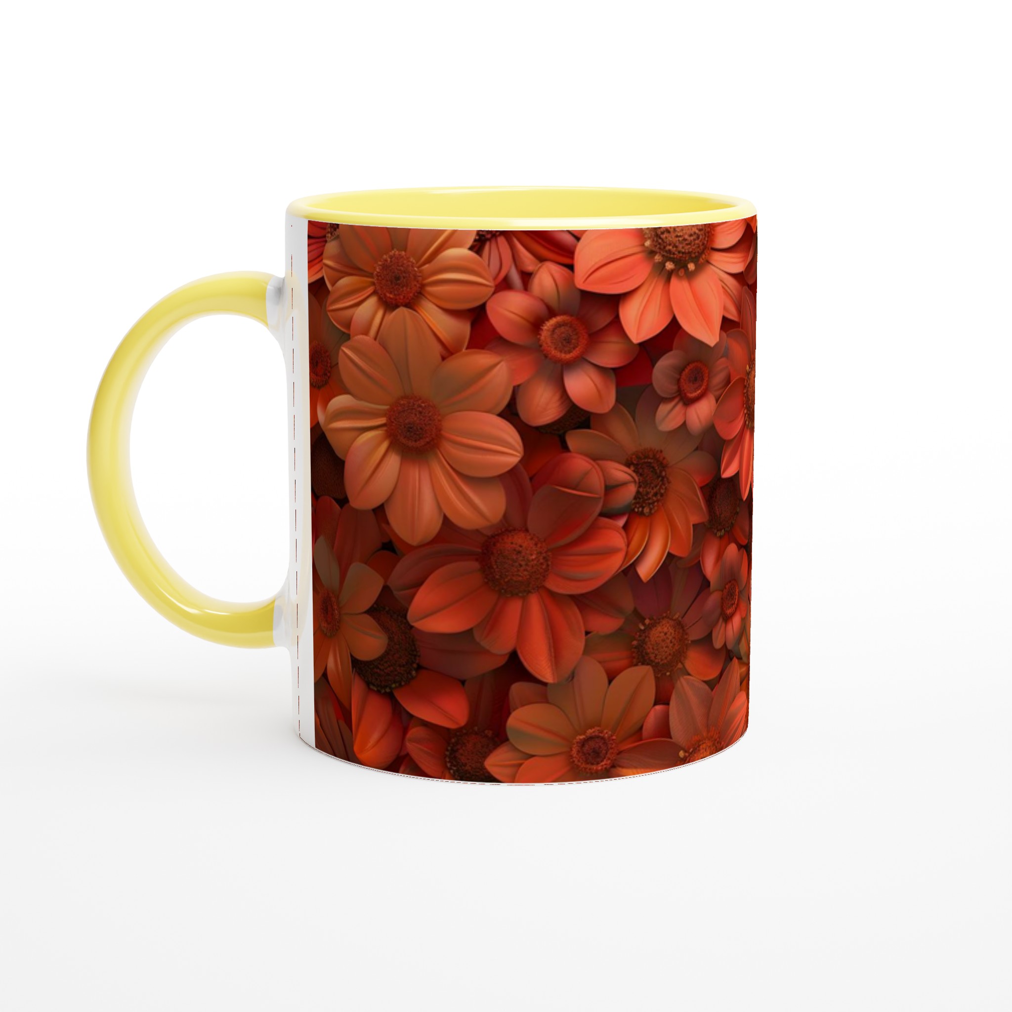 Blomstrande Röda & Orangea Blommor – Premium 11oz Keramikmugg för kaffe, te och design som sticker ut 3 e8ba8af9-4fc7-4198-b5dd-ce138bc1e378