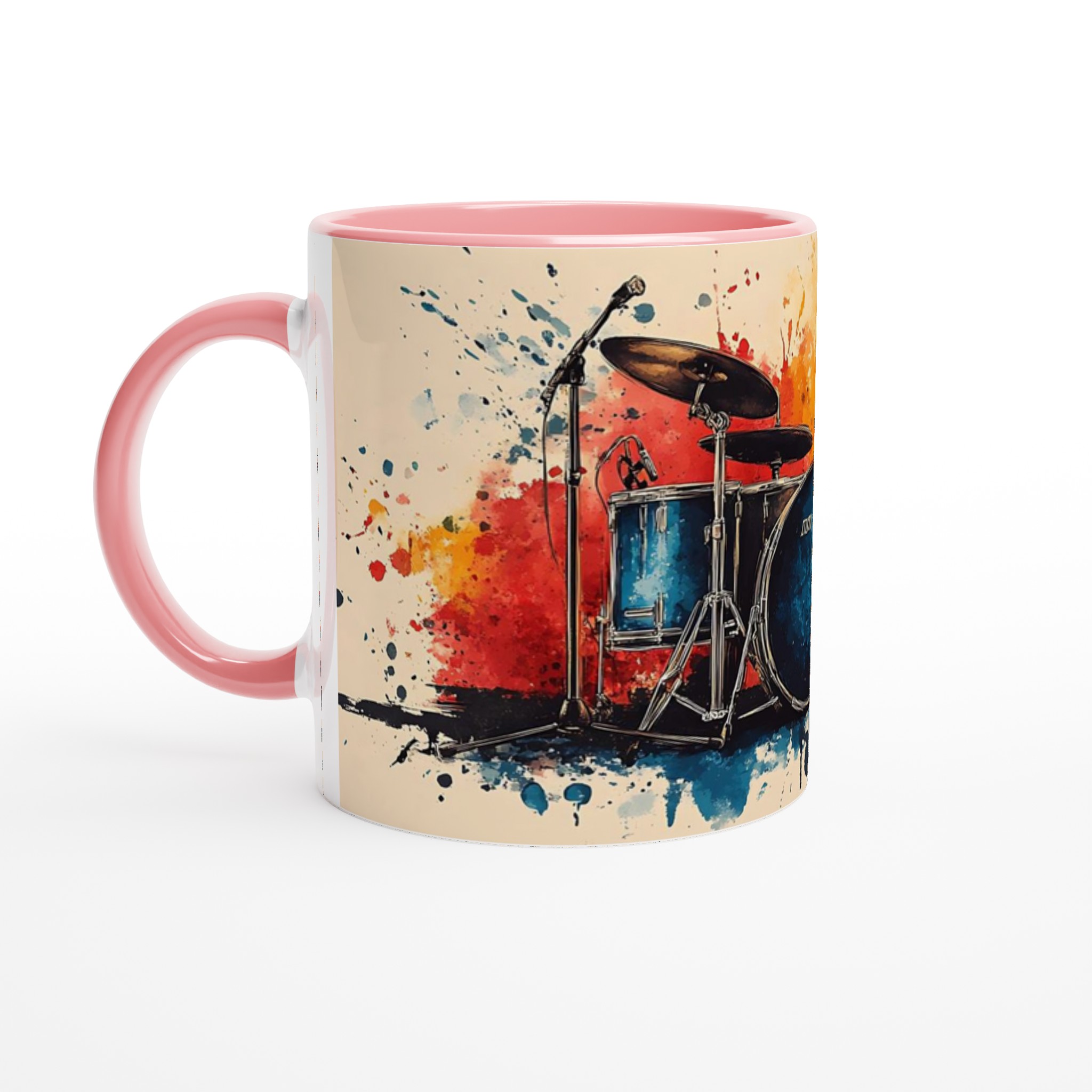 Abstrakt trumset keramikmugg – Musikaliskt färgsplash i 11oz – Välj bland 7 levande färger 6 e8d1a761-2f51-4f53-a78e-9cdef3dd5489