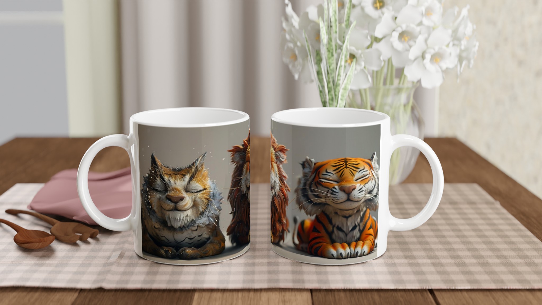 Lyckliga Kattdjur Keramisk Mugg – Unika Djurmotiv i Klara Färger för Kaffeälskare 10 e8e298ff-68f6-4834-b078-dd784dd650eb