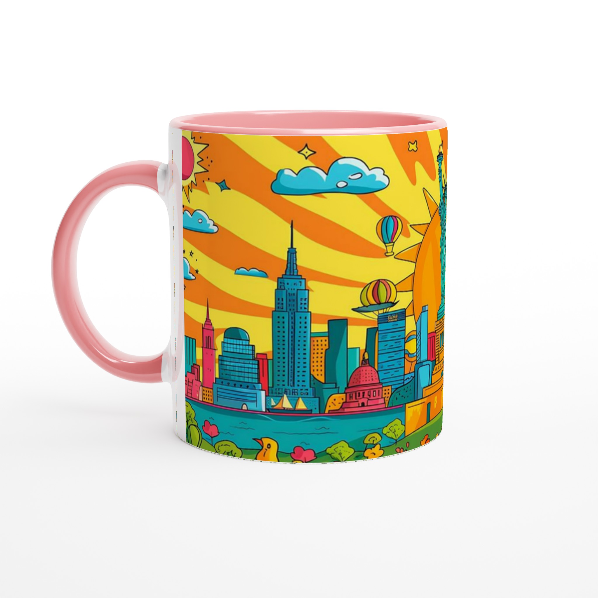 New York City Pop Art Mugg – Livlig skylineskildring för färgstarka morgnar, välj din keramiska färg! 6 e9036e21-3e13-4712-b912-d6a78f115b9a