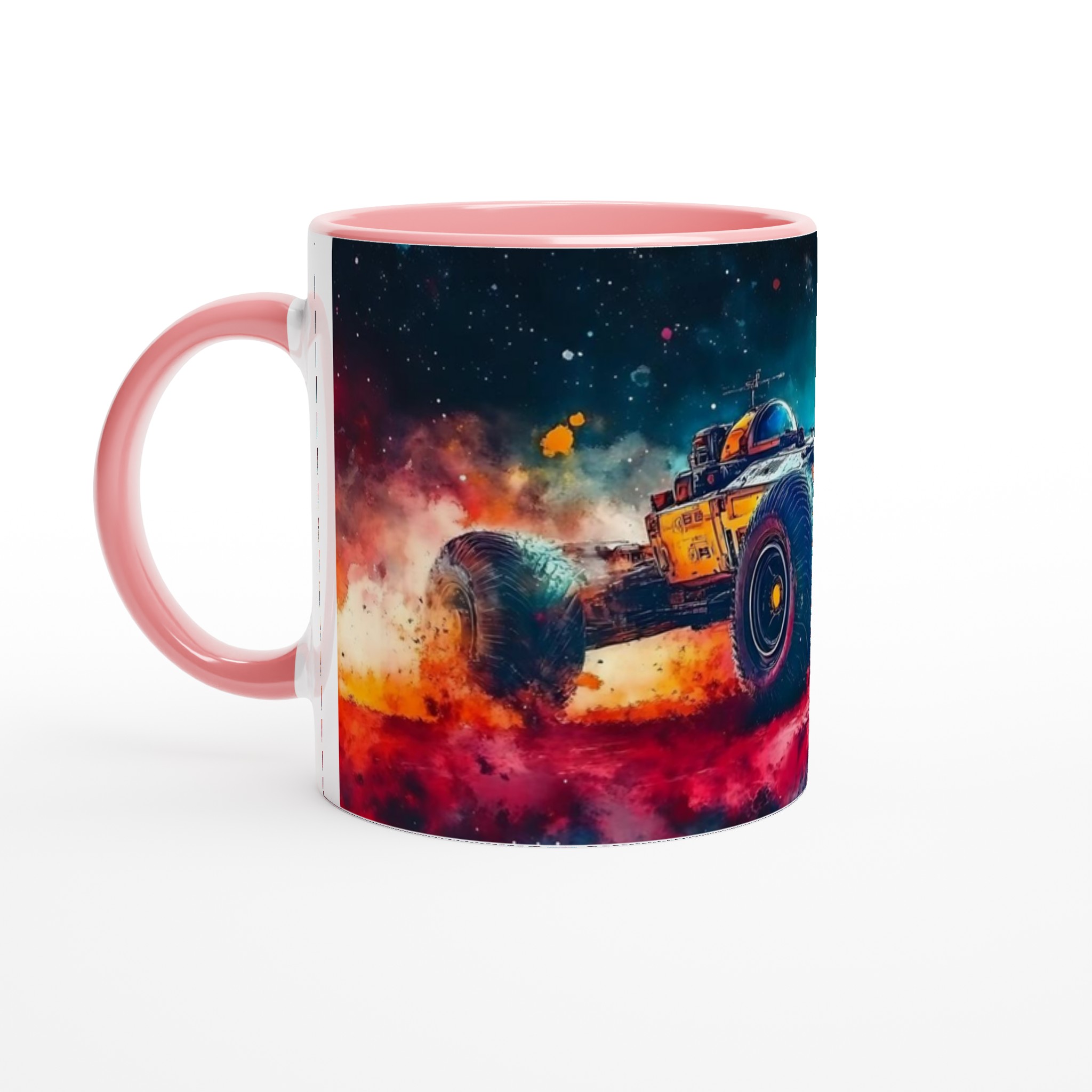 Vit 11oz keramisk mugg med explosiv futuristisk bildesign i livfulla färger 6 e926d87e-3470-4670-a40a-8b031aa8c1cd