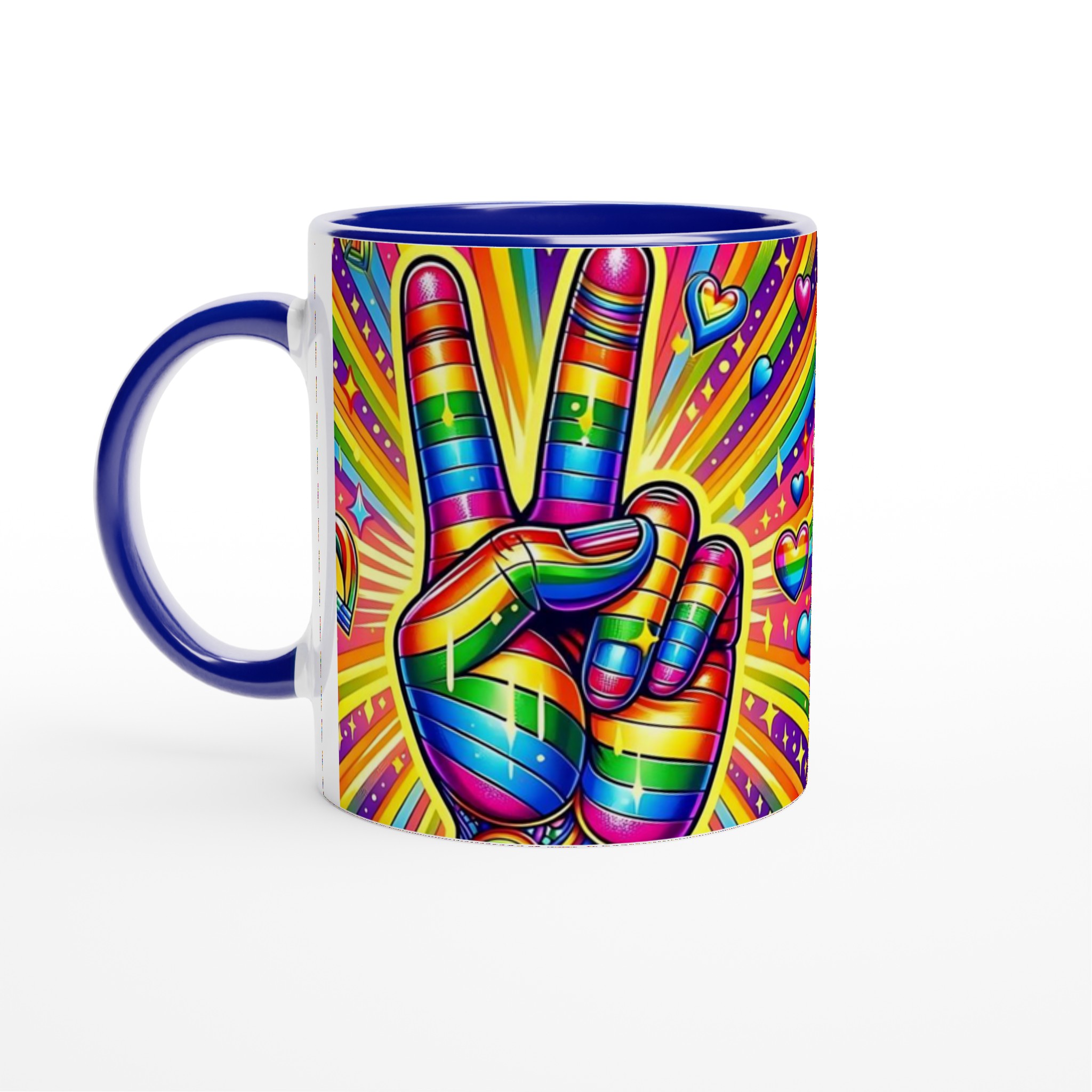 Vit 11oz Keramisk Mugg med Livfull Regnbågsdesign – Välj Bland Sju Färgstarka Nyheter 2 e9546e1f-5cb0-4f72-a8ad-1708993b4c6c