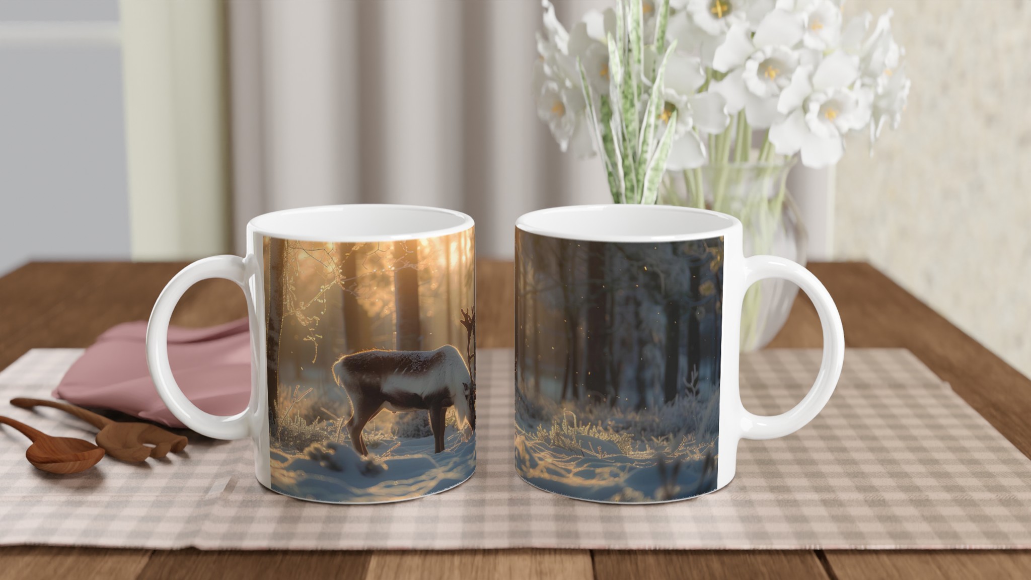 Nordisk Vintersaga Mugg – Magiskt Motiv med Ren i Solnedgång, 11oz Keramikmugg i Valfri Färg 10 e974be4e-dc5d-4e0b-8177-46958763c5f6