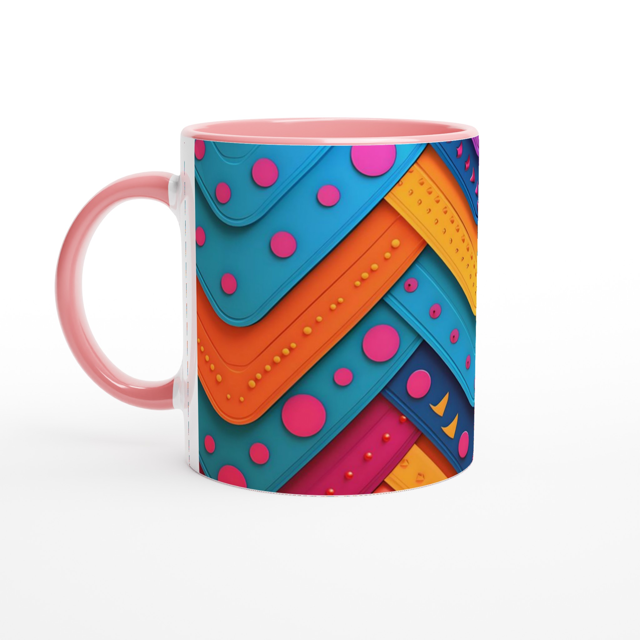 Mönstrad 11oz Keramisk Mugg - Livfulla Färgblock & Lekfull Design i Flera Färger 6 e9920041-cf2e-4cf8-9454-b6ae81ef65c7