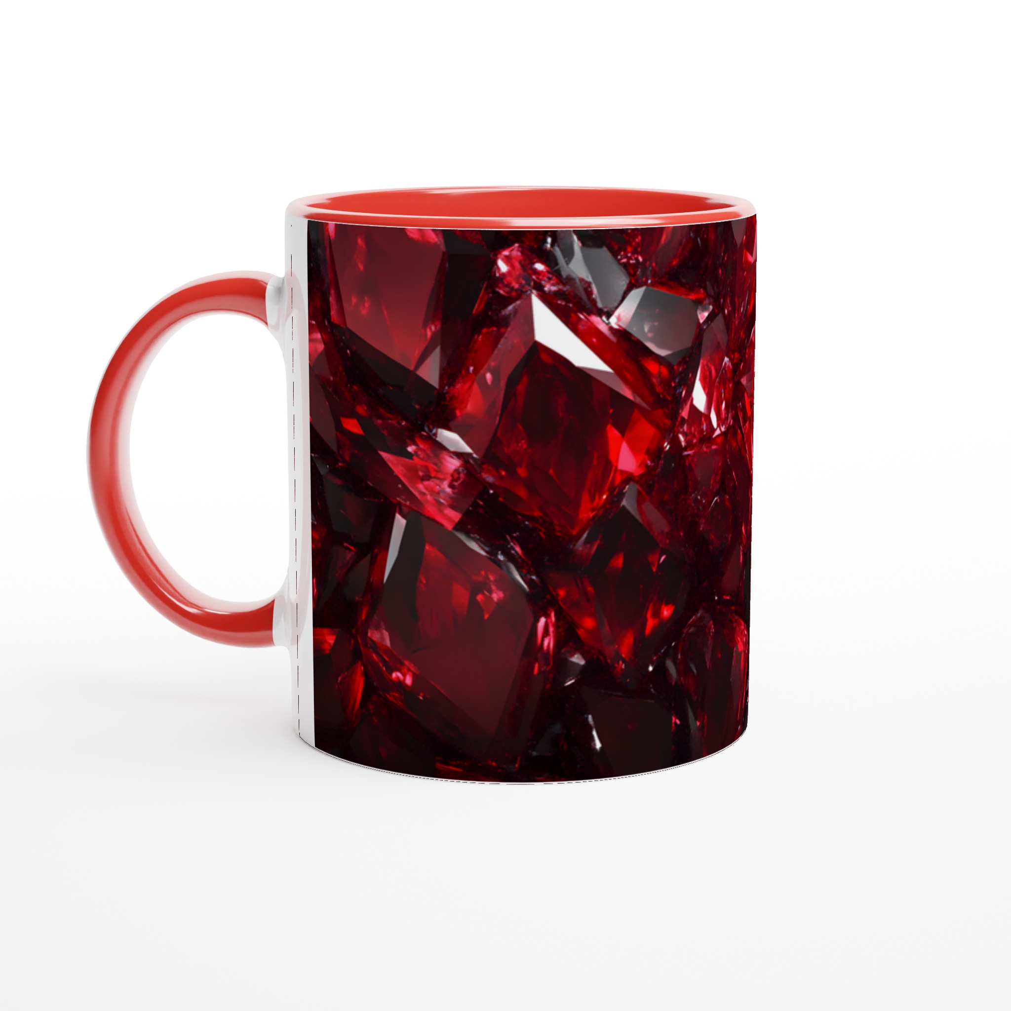 Rubinröd Fasetterad 11oz Keramisk Mugg – Geometrisk Elegans för Din Kaffestund 5 e9b750f8-0455-4166-a794-d771fc92d156