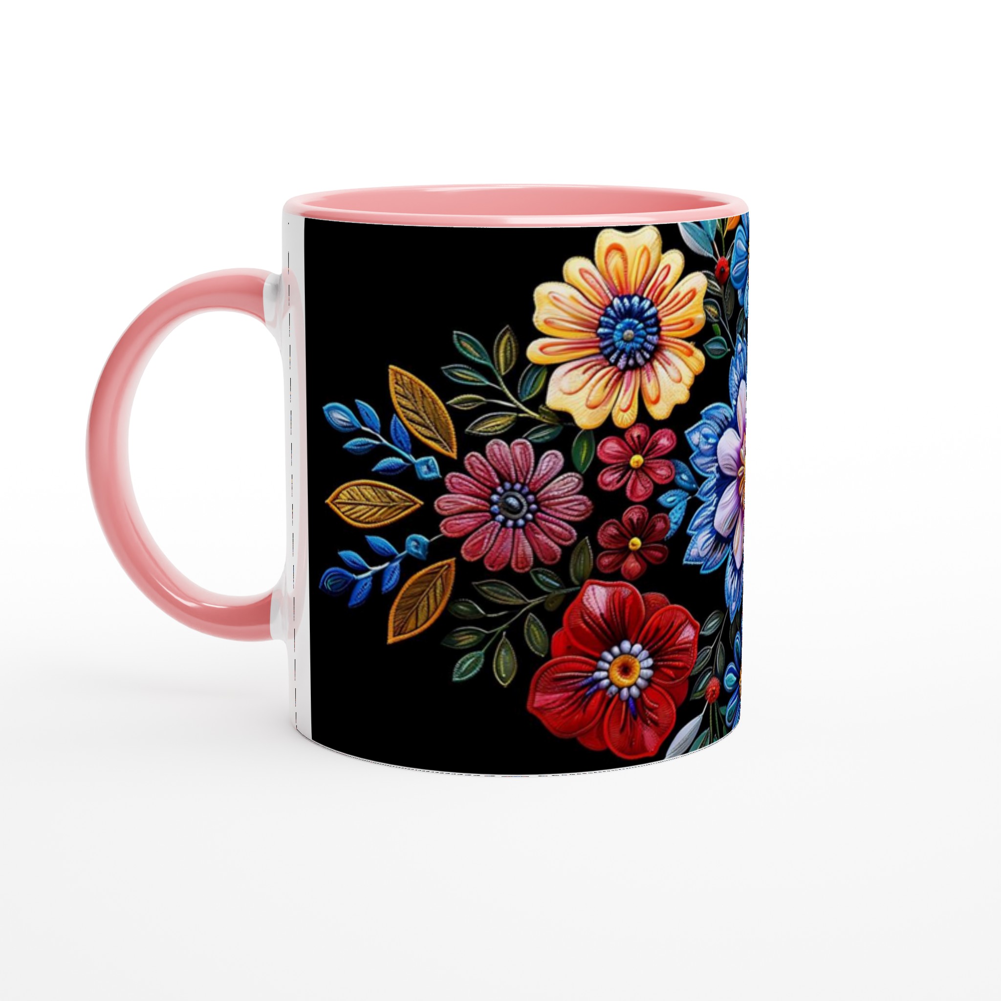 Färgglad Blommig Keramikmugg – Konstnärlig Design i 7 Livfulla Färger 6 ea2059da-5077-437d-9dcf-7586a17d110c