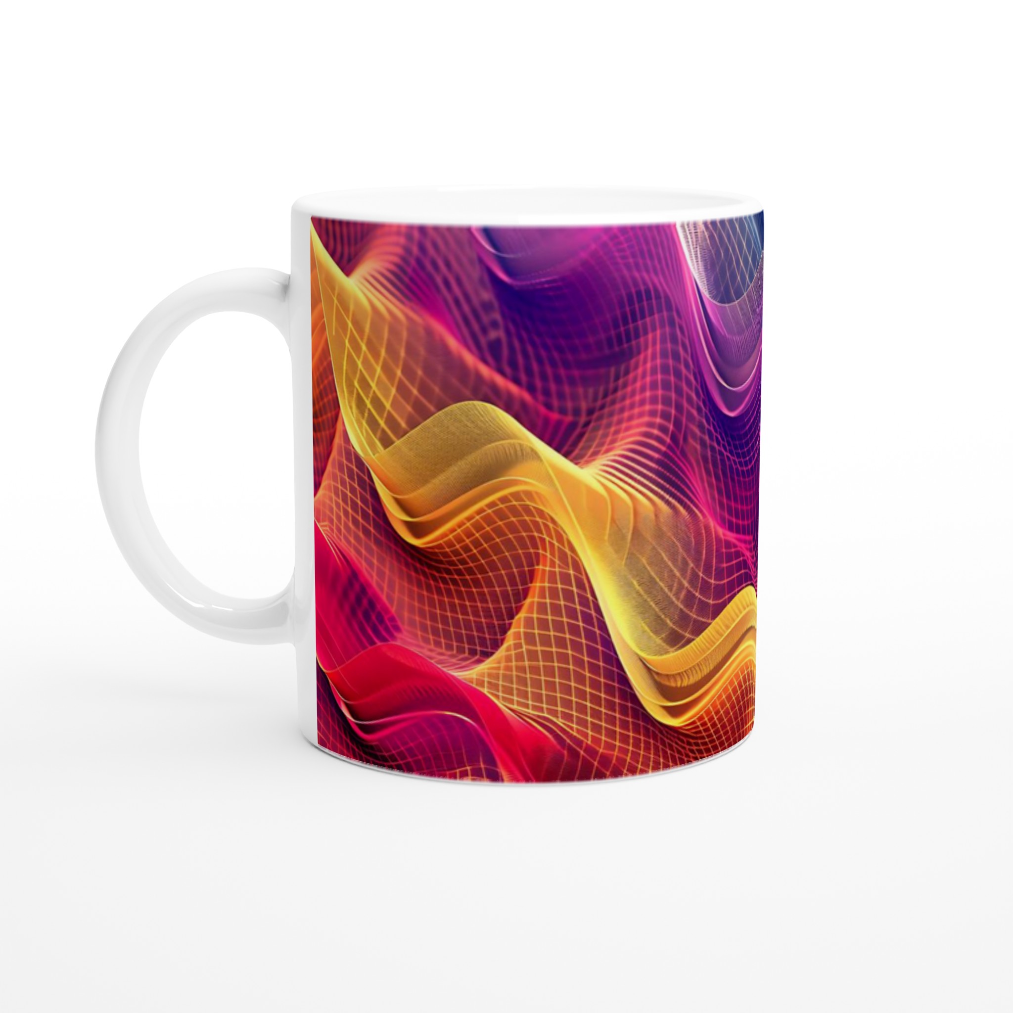 Vit 11oz keramisk mugg med livfull abstrakt design i flera färger 1 ea20a4c1-ab01-4d2c-8480-7cafde372ab5