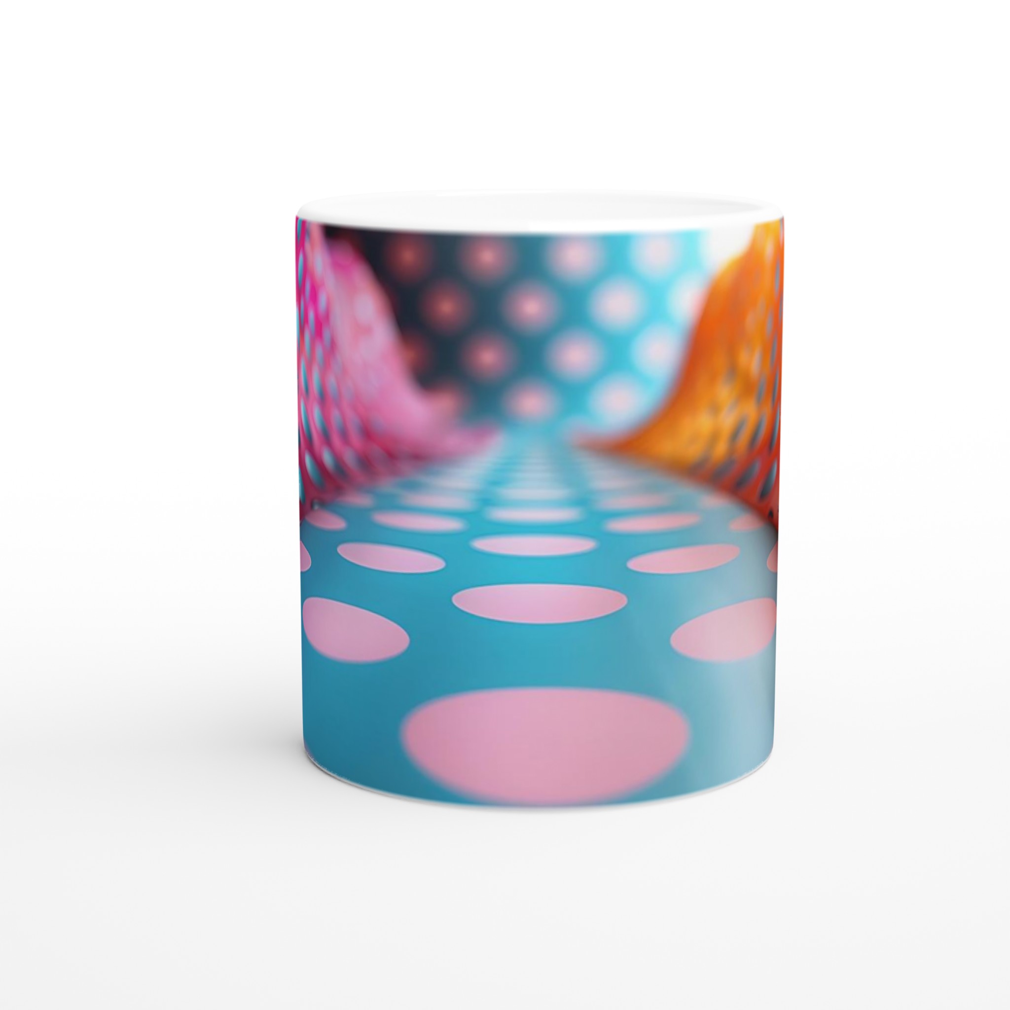 Abstrakt Mugg i Pop Art-stil – 11oz Keramisk Kaffemugg med Lekfulla Prickar, Finns i Flera Klara Färger 8 ea361c5a-13d5-4a43-89a4-4e10159ff3cc