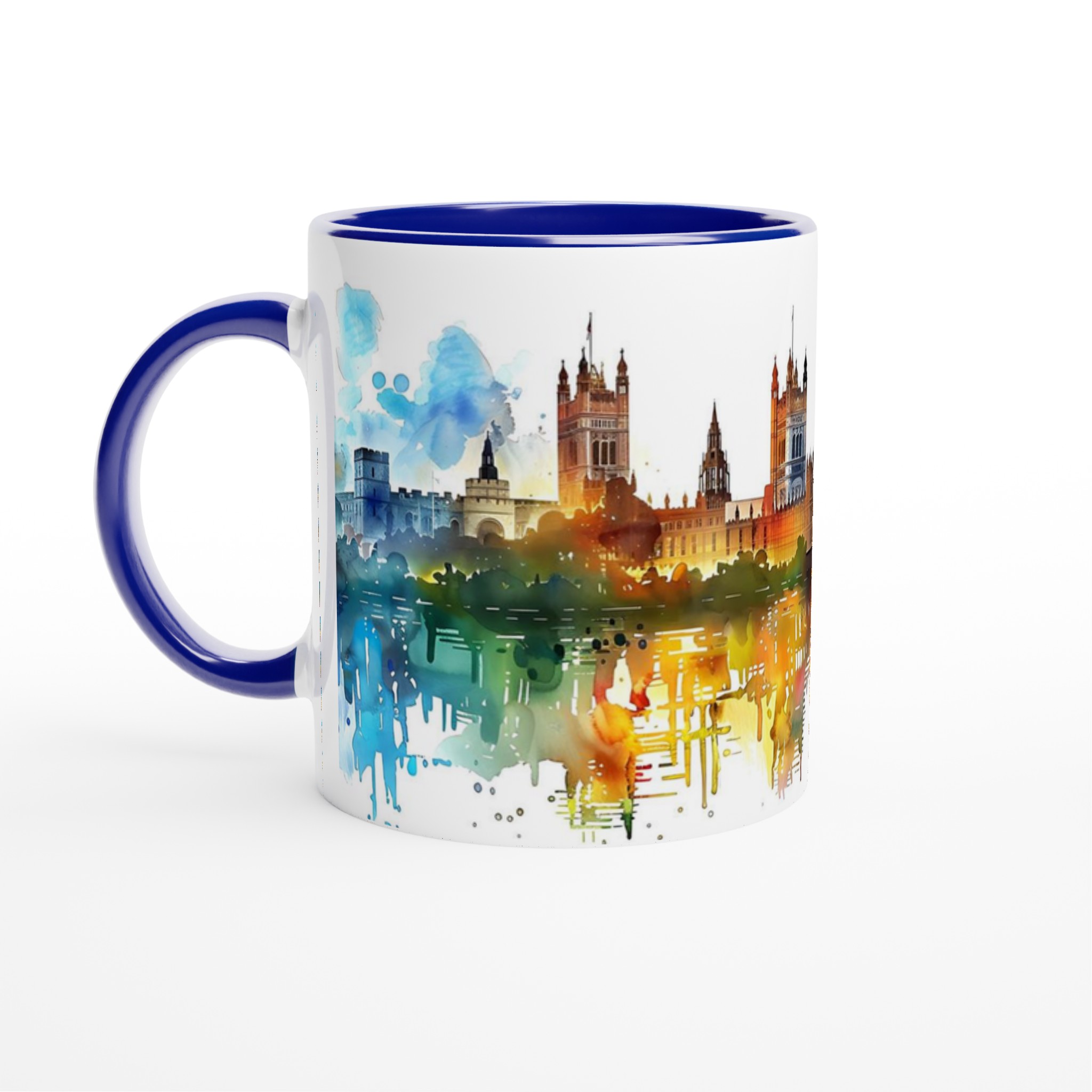 London Watercolor Skyline Mugg – Konstnärlig Siluett i Glada Färger, 11 oz 2 ea54fd0f-bec9-419f-bc27-ccaa97f7bd64
