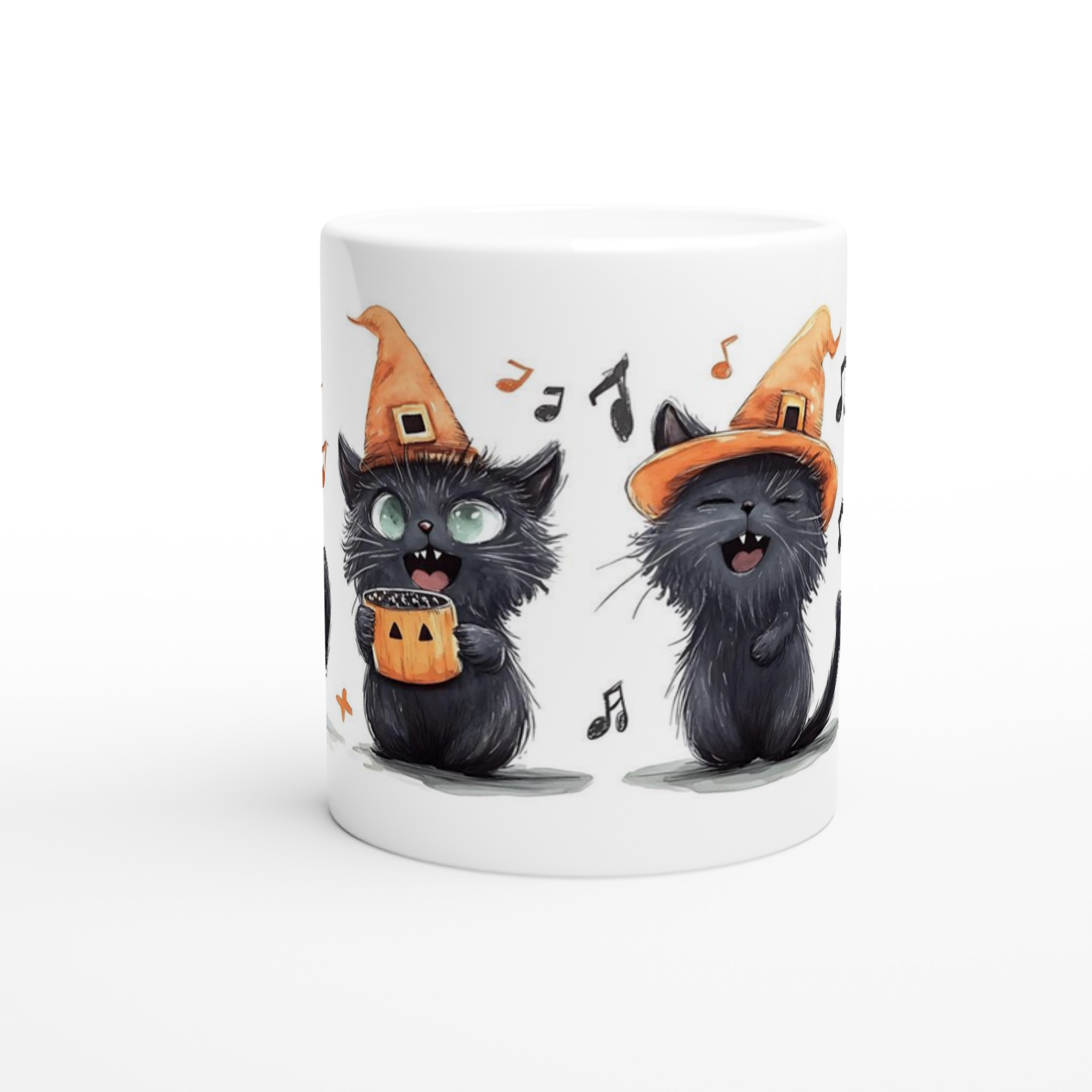 Busiga Halloween Kattar Mugg - Söta Svarta Katter med Häxhattar & Pumpalyktor i Din Valfria Färg 8 ea87617f-b552-49a7-a852-f5beec193c48