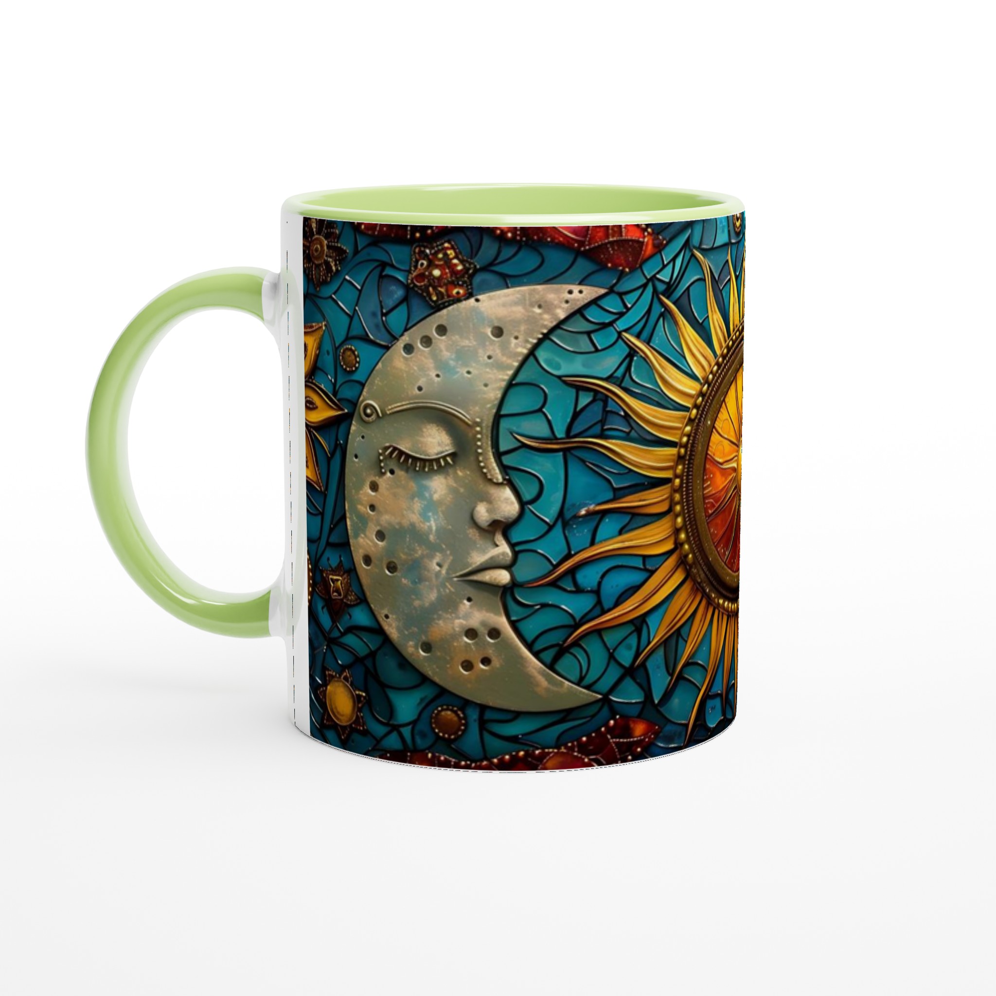 Celest Mugg: Sol & Måne i Stained Glass-stil – Välj din färg 7 ea95199b-f2af-4293-a7e3-e00f0a006f51