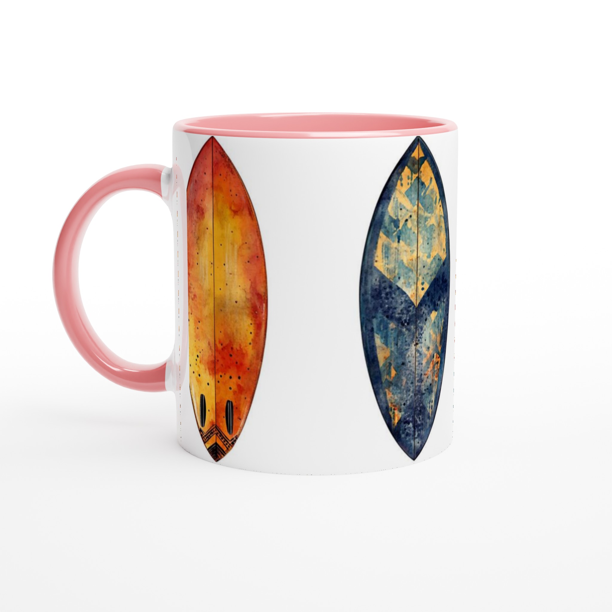 Vågig Akvarell Surfbräda Mugg – 11oz Keramisk Kaffemugg med Strandvibe, Välj Färg! 6 eaaccdfb-2a6b-45c4-97a3-bb6d4a0adcea