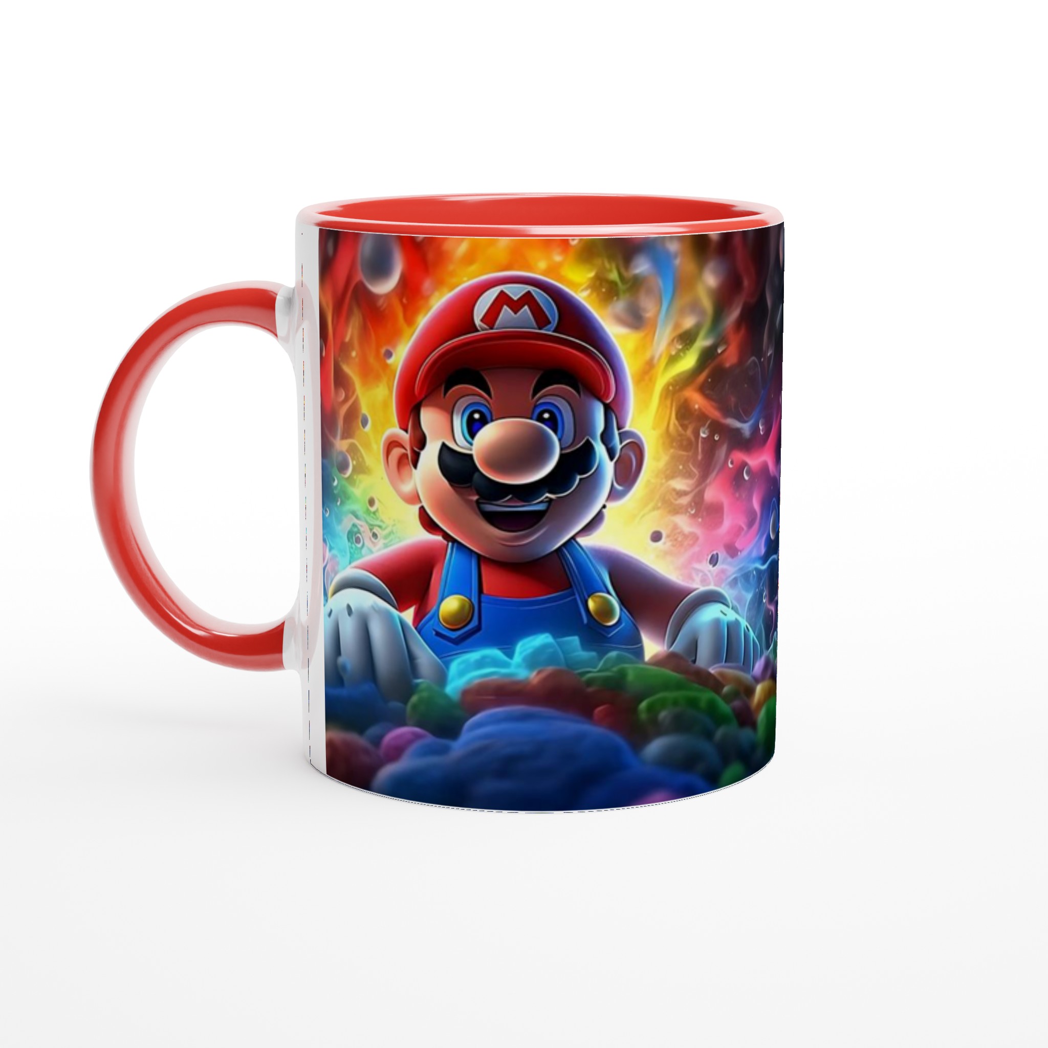 Vit 11oz keramisk mugg med färgstarkt spelande Mario-motiv – välj din keramikfärg för extra personlighet 5 eab69eb2-04ea-405d-a834-58a3e892adba