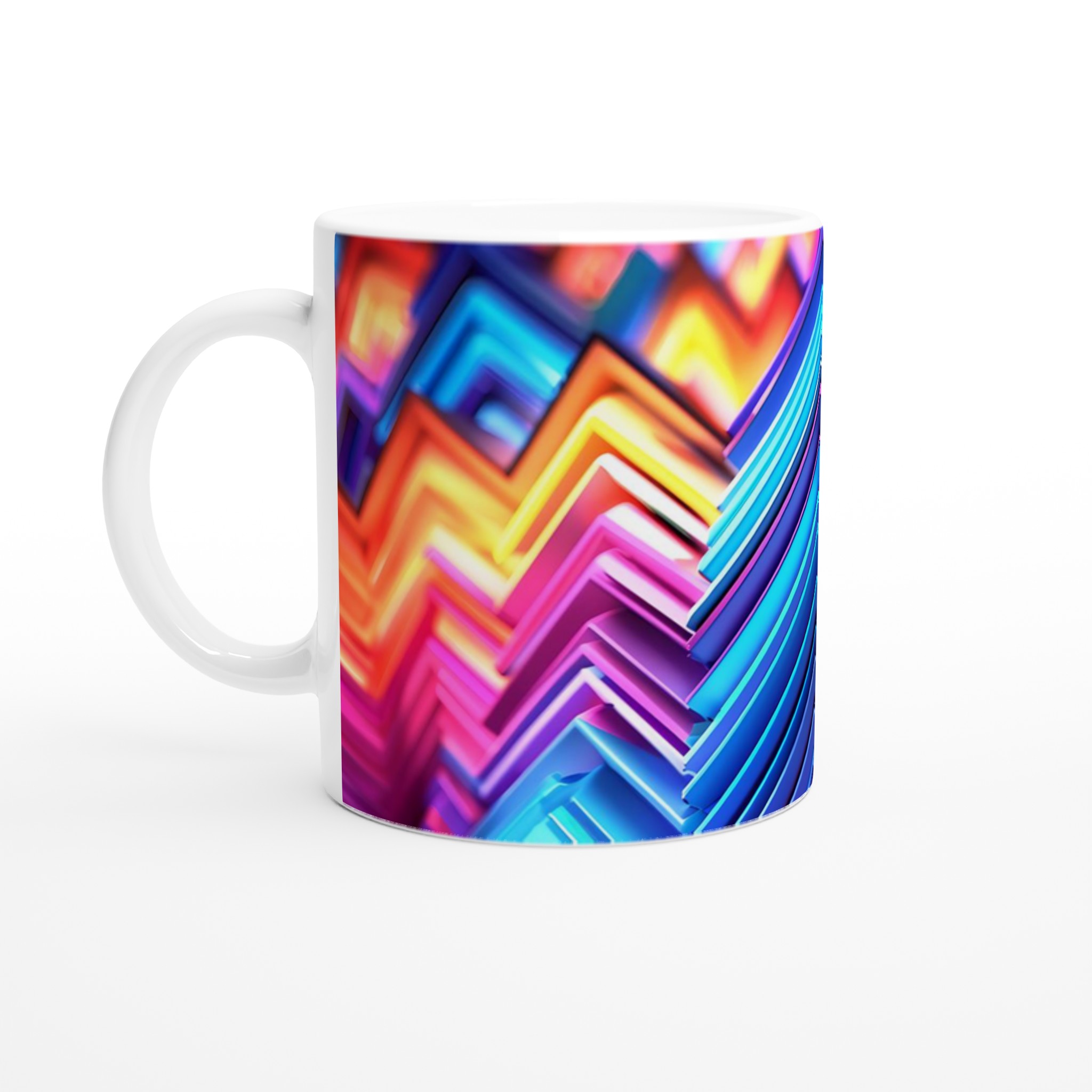 Abstrakt Neon Zigzag 11oz Keramikmugg – Dynamiska Färger för din Kaffestund 1 eacd2da6-1aba-4cff-ab79-777aca09164c