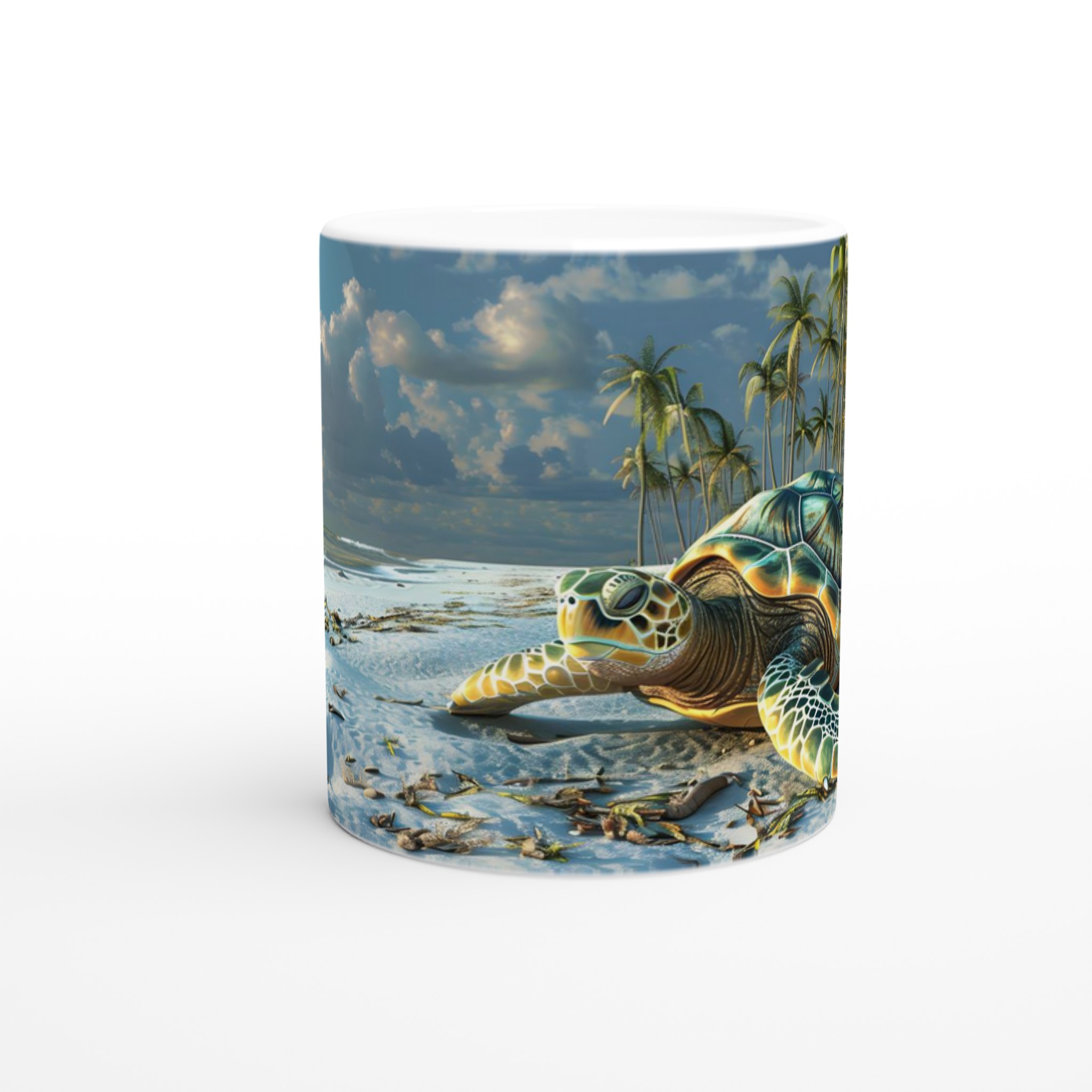 Tropisk Havssköldpadda Mugg – Levande Strandmotiv, 11oz Keramisk Mugg i Valfri Färg 8 ead96db8-794b-4f19-ae63-5061f6b9885d