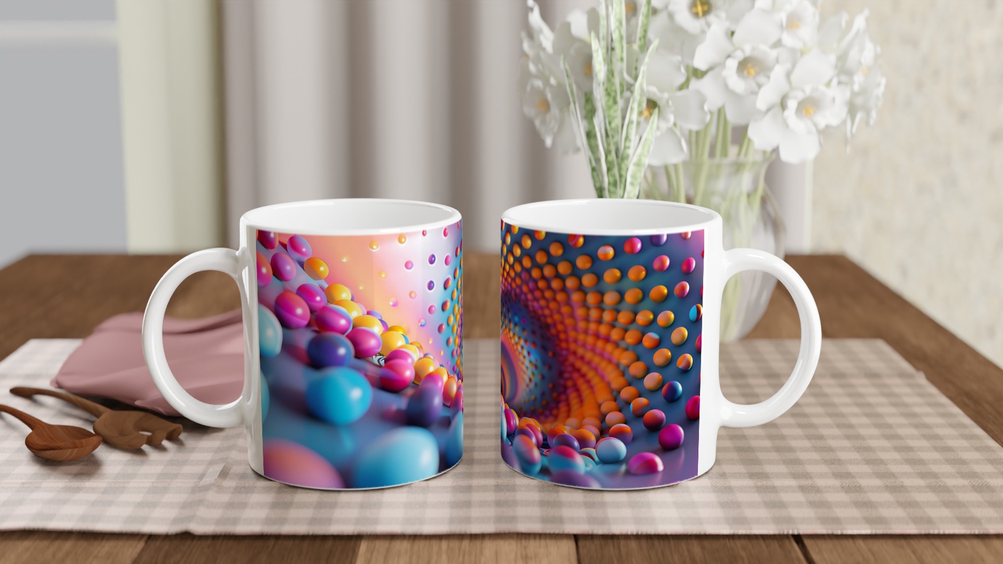 Färgglad 11oz Keramisk Mugg – Hypnotisk Design i Vibranta Nyanser 10 eaede36b-bca1-495d-b543-0b721869272e