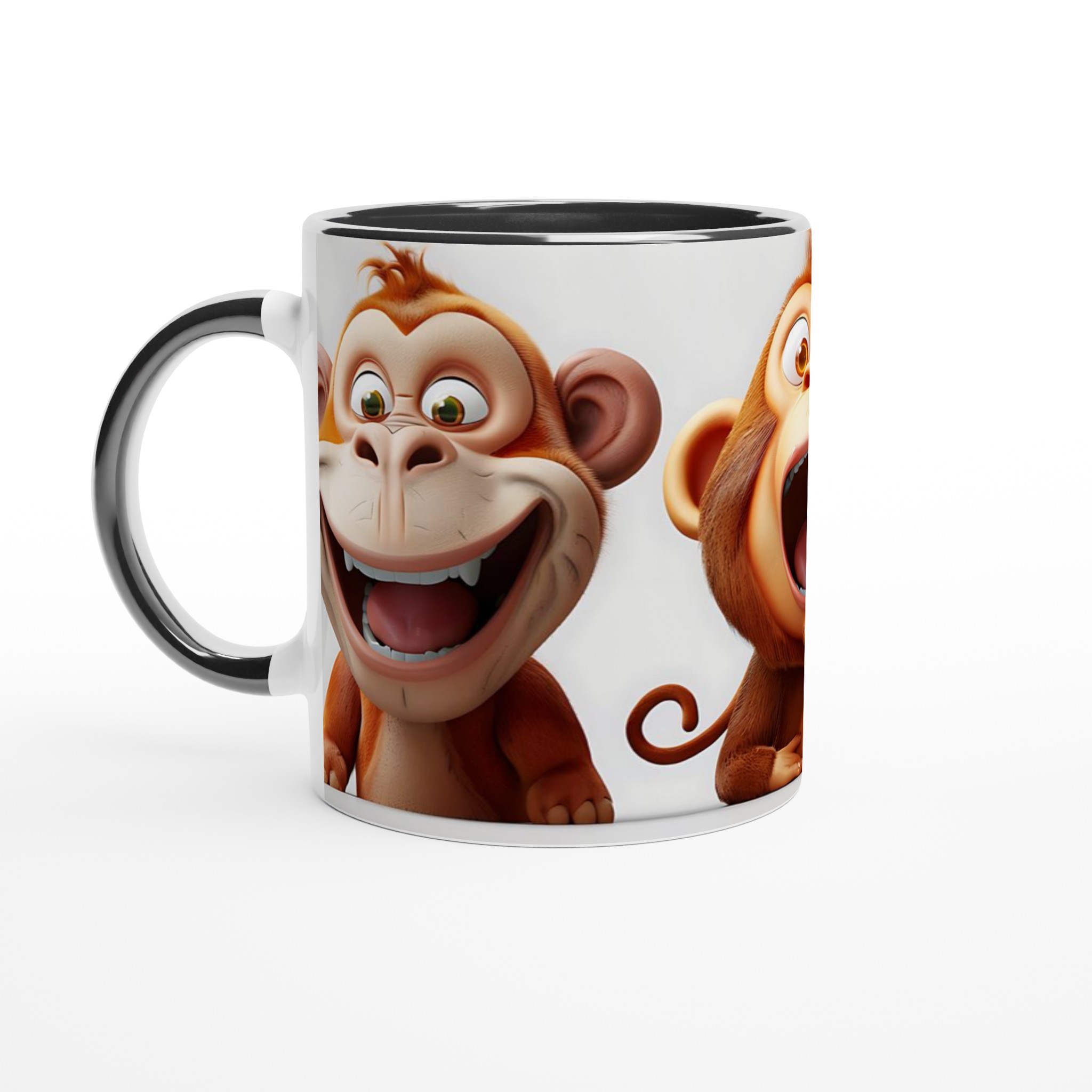Glada Apor Keramikmugg - 11oz Rolig Kaffekopp med Uttrycksfull Design i 7 Färger 4 eb080606-6a83-4e9c-ba6e-b3d4035fd004