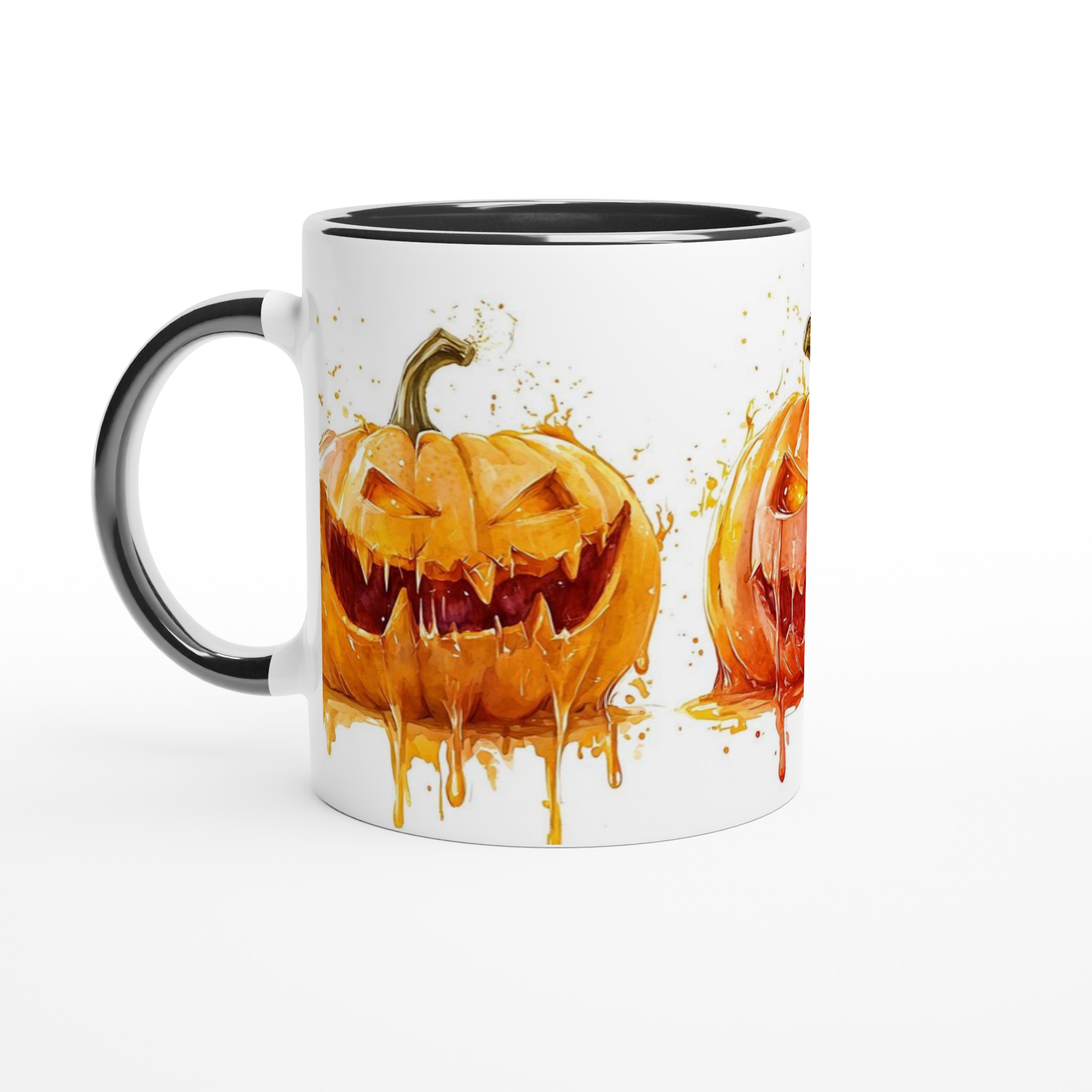 Spooky Watercolor Pumpkins: 11oz Keramisk Mugg för Halloween-mys i ditt val av sju skräckinjagande färger! 4 eb103a3d-e473-4624-b00a-9ea307c6f873