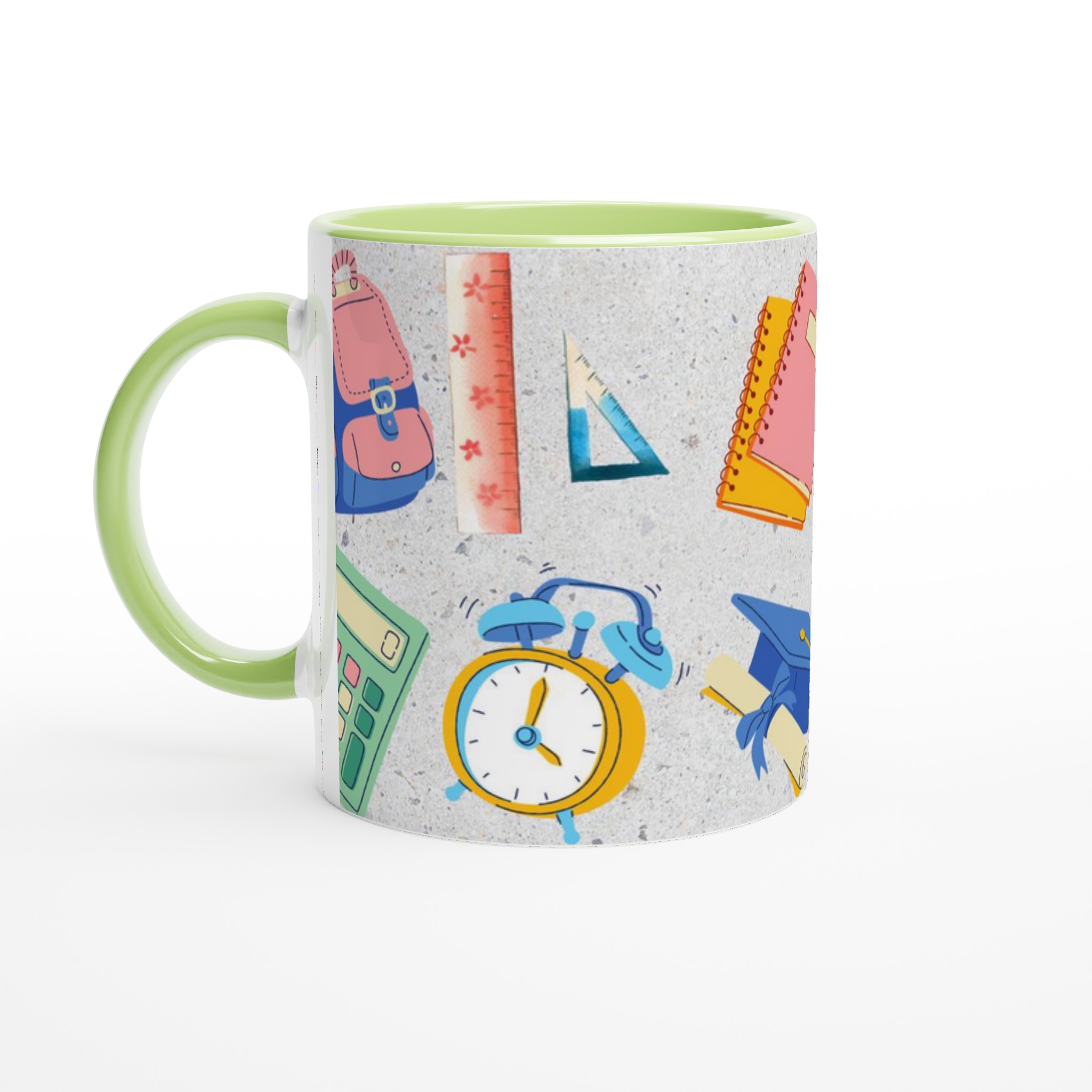 Vit 11oz keramisk mugg med lekfull skolstil – välj bland sju livfulla keramikkulörer 7 eb1d37cc-8f61-424e-89c2-c1c5e2e98ad5