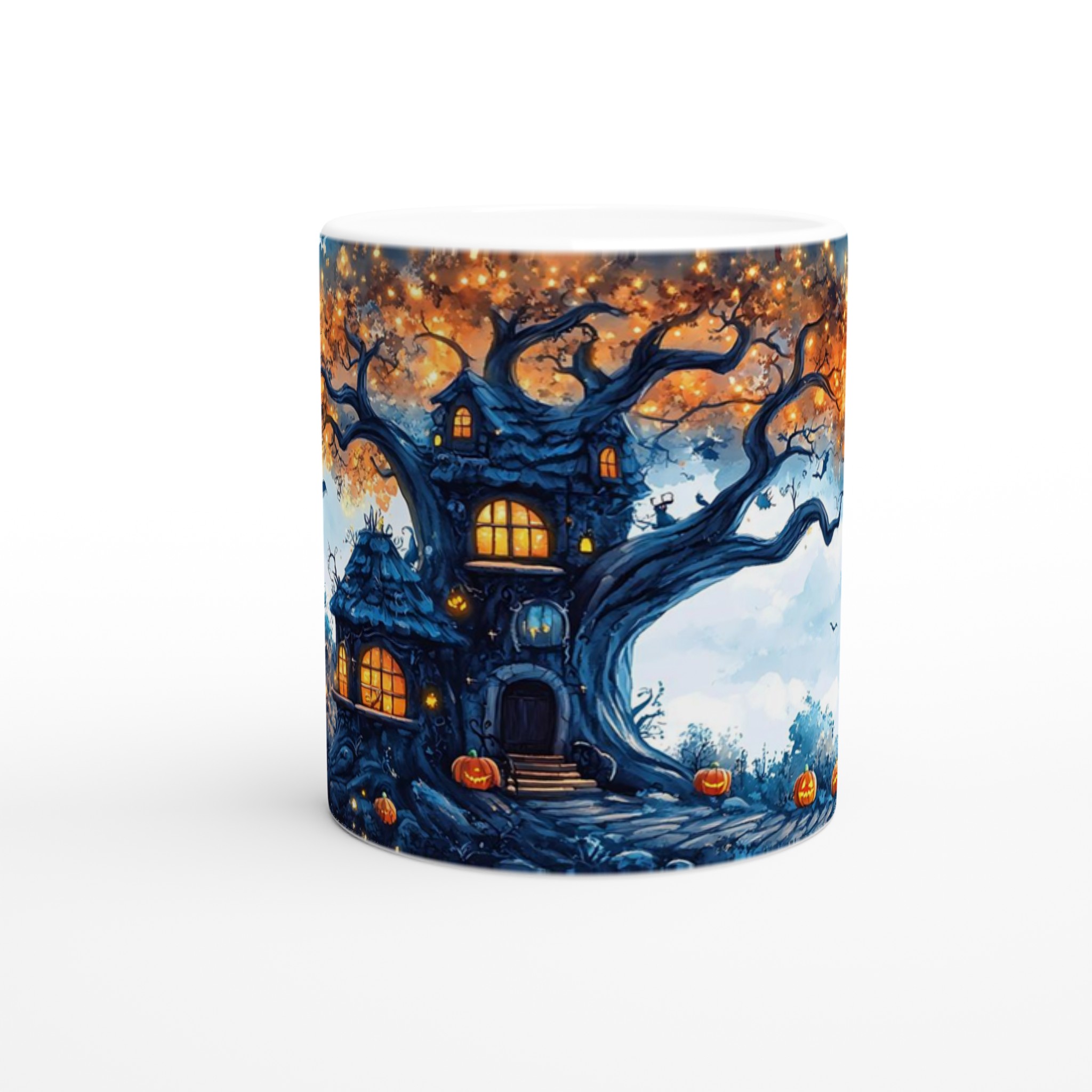 Mystisk Halloweennatt Mugg – Drömsk Trädhusdesign i Klara Färger 8 eb20f48f-134f-4627-bdce-0516f8947f06