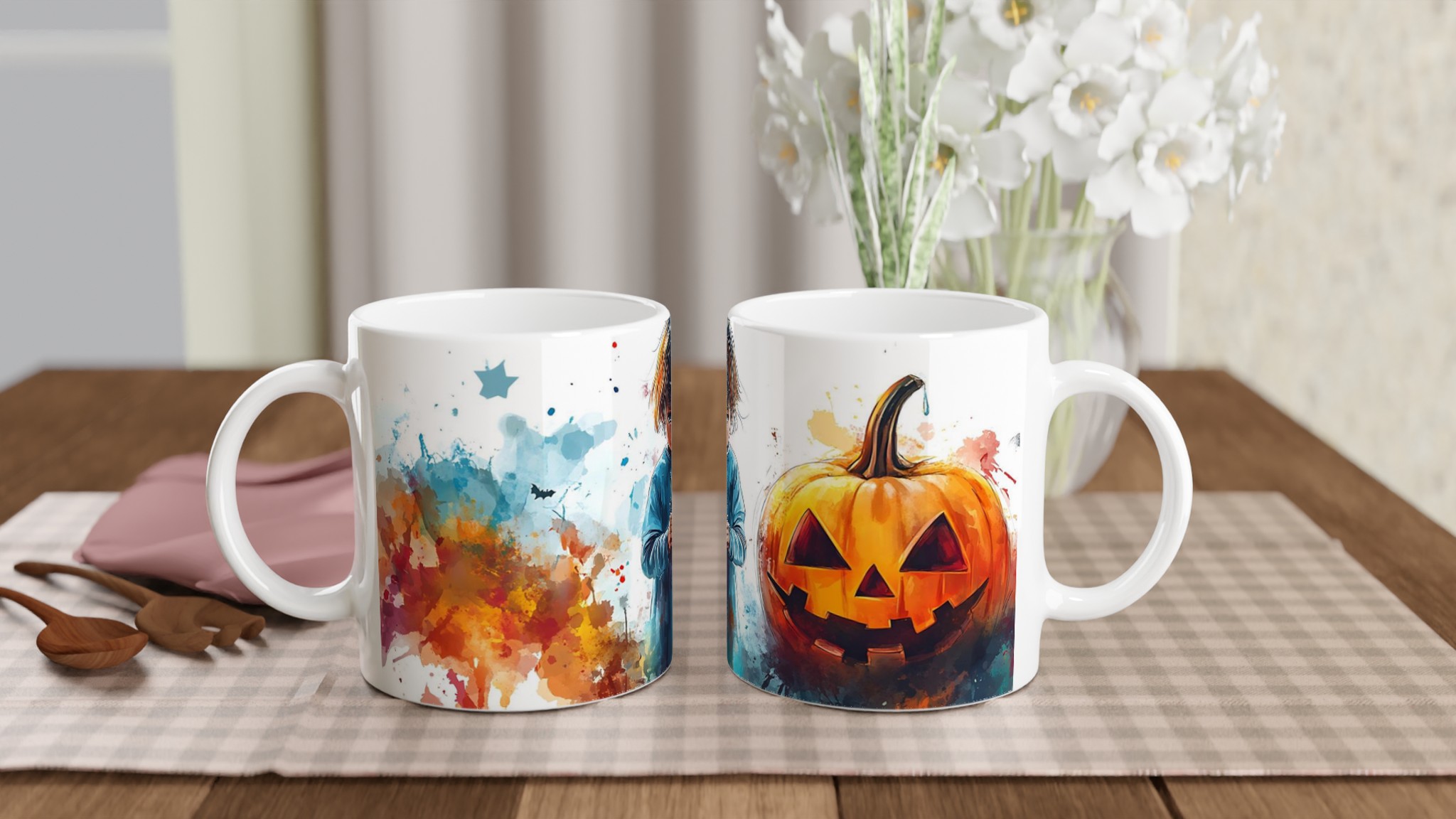 Mystisk Akvarell Halloween Mugg - Personlig Keramisk Kaffe- & Temugg i Valfri Färg 10 eb4de290-7d5c-44e9-9276-816d8b4a488f