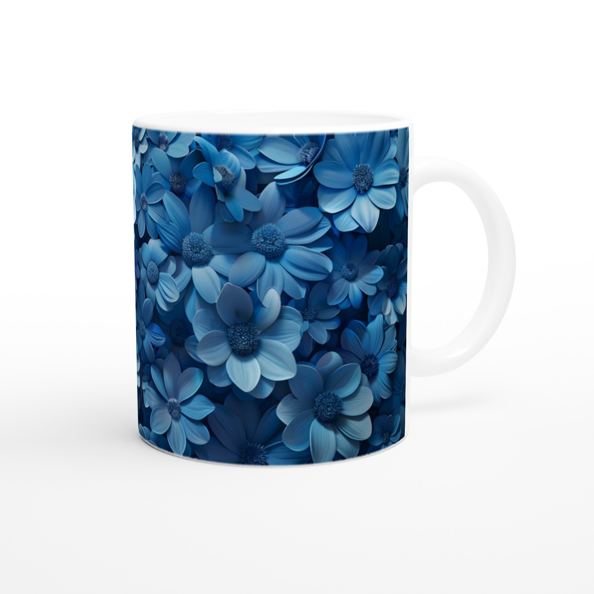 Blå Blomsterdröm 11oz Keramisk Mugg – Personlig Design i Livfulla Färger 9 ebbf30f9-c650-44ff-98bc-94eaf2eb1bac