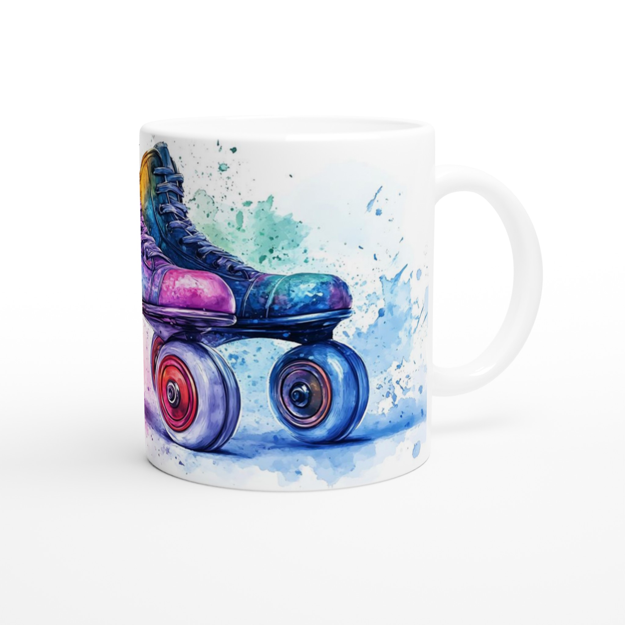 Retro Rullskridskor Akvarell Mugg - Färgexplosion för Kaffestunden i Valfri Färg! 9 ebe6bb5c-832a-44c4-b1aa-de8a3e8572fb