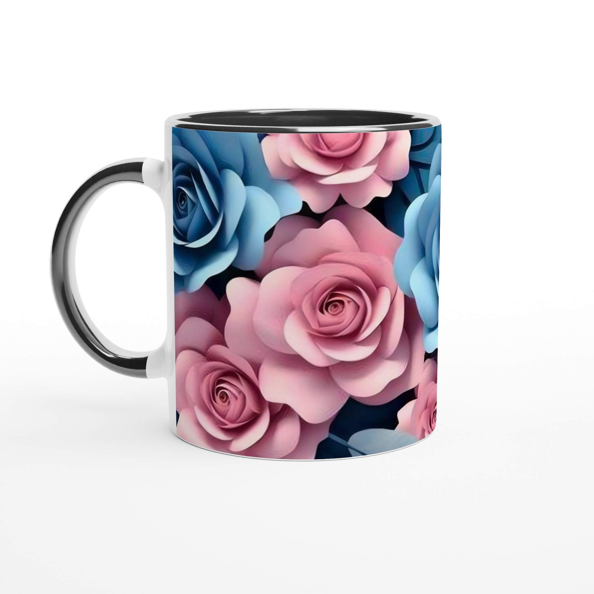 Elegant 11oz Keramisk Mugg med Blå och Rosa Rosor – Välj Din Favoritfärg 4 ebf73e2c-34e8-4dee-8022-a85610791bfc