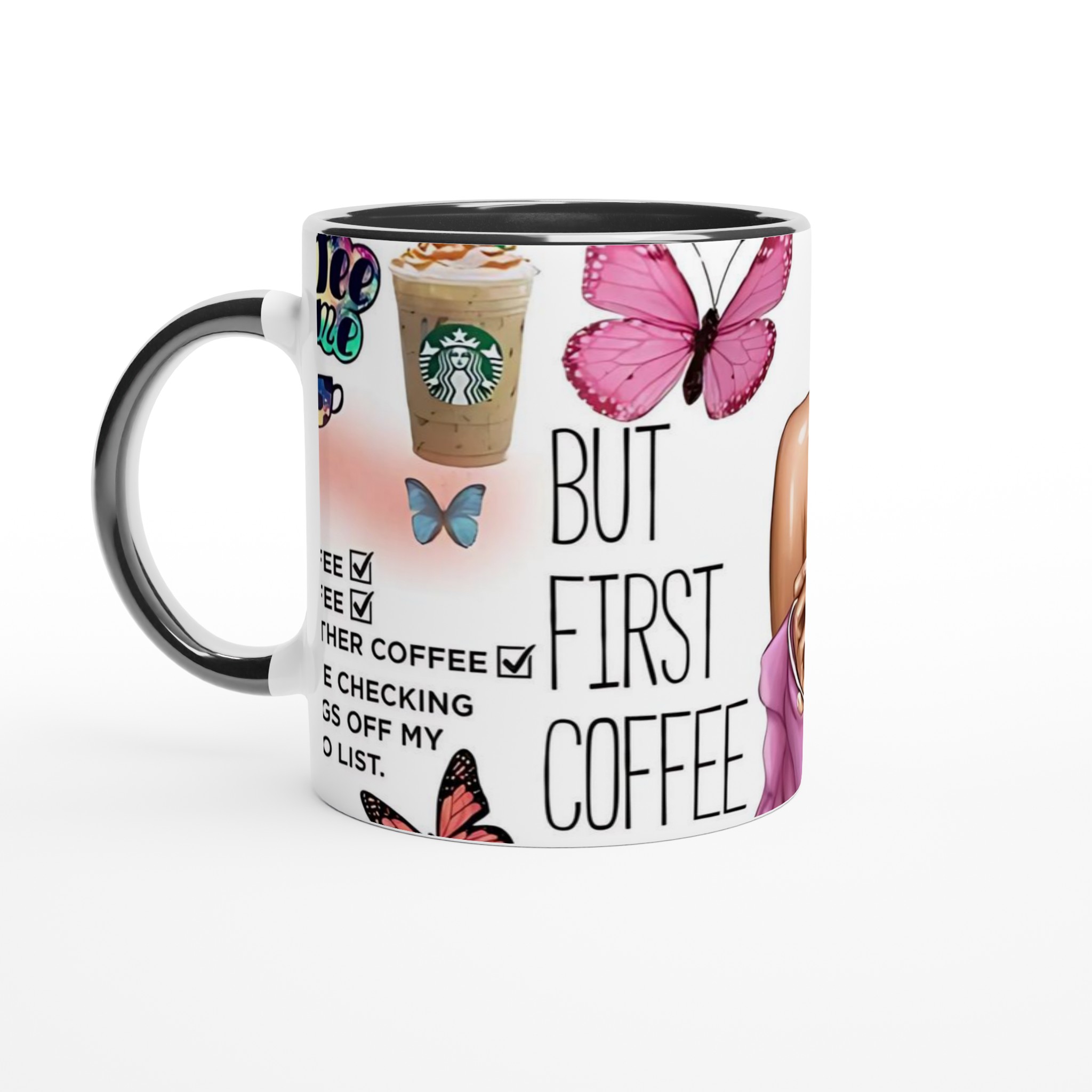 Vit 11oz keramisk mugg med personligt kaffemotiv i mjuka pasteller 4 ec360ad3-e3d9-4861-9453-a7c69e8c44cc