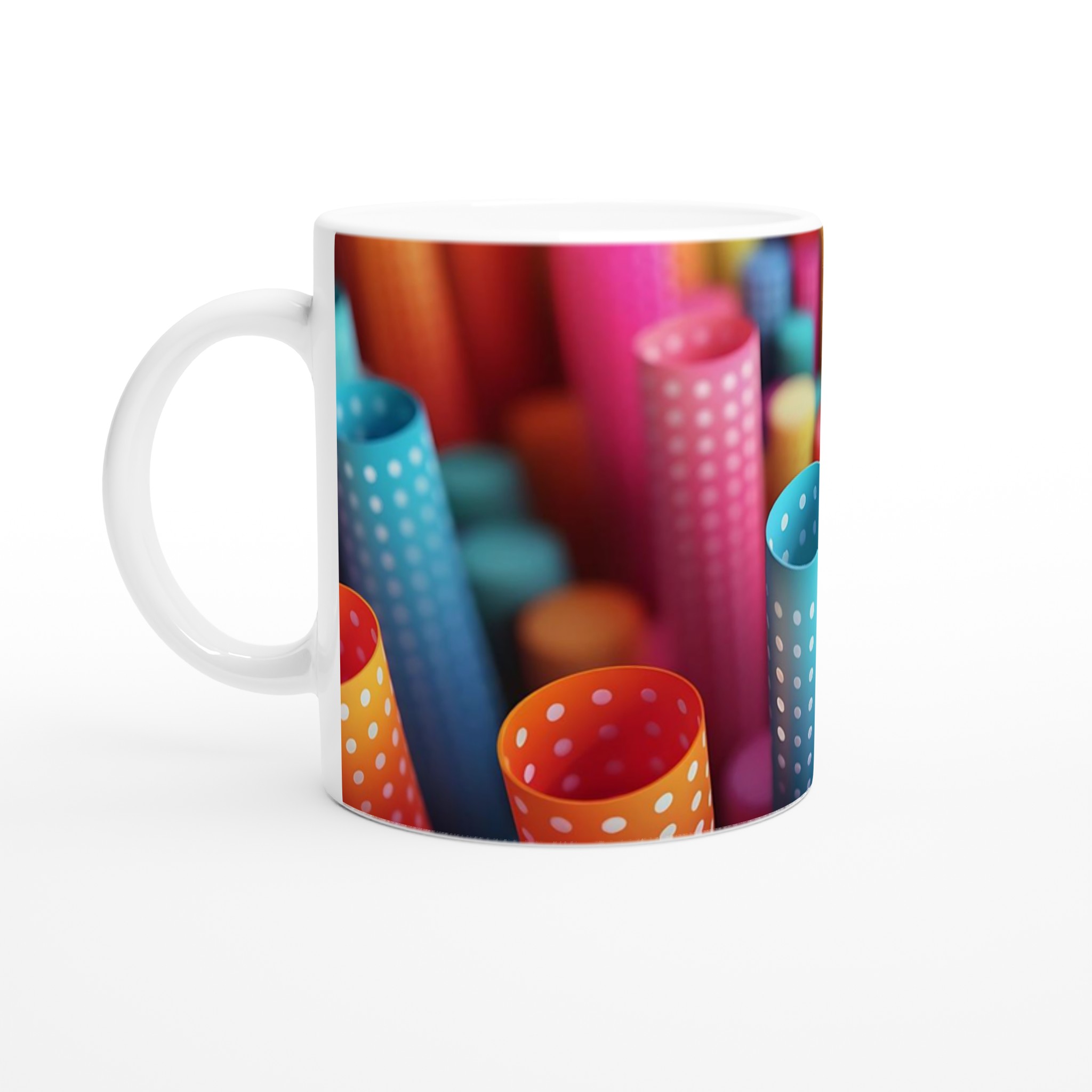 Färgsprakande 11oz Keramikmugg med prickar – Välj din glada nyans! 1 ec8cd600-a830-4000-8705-f4b02365e28f