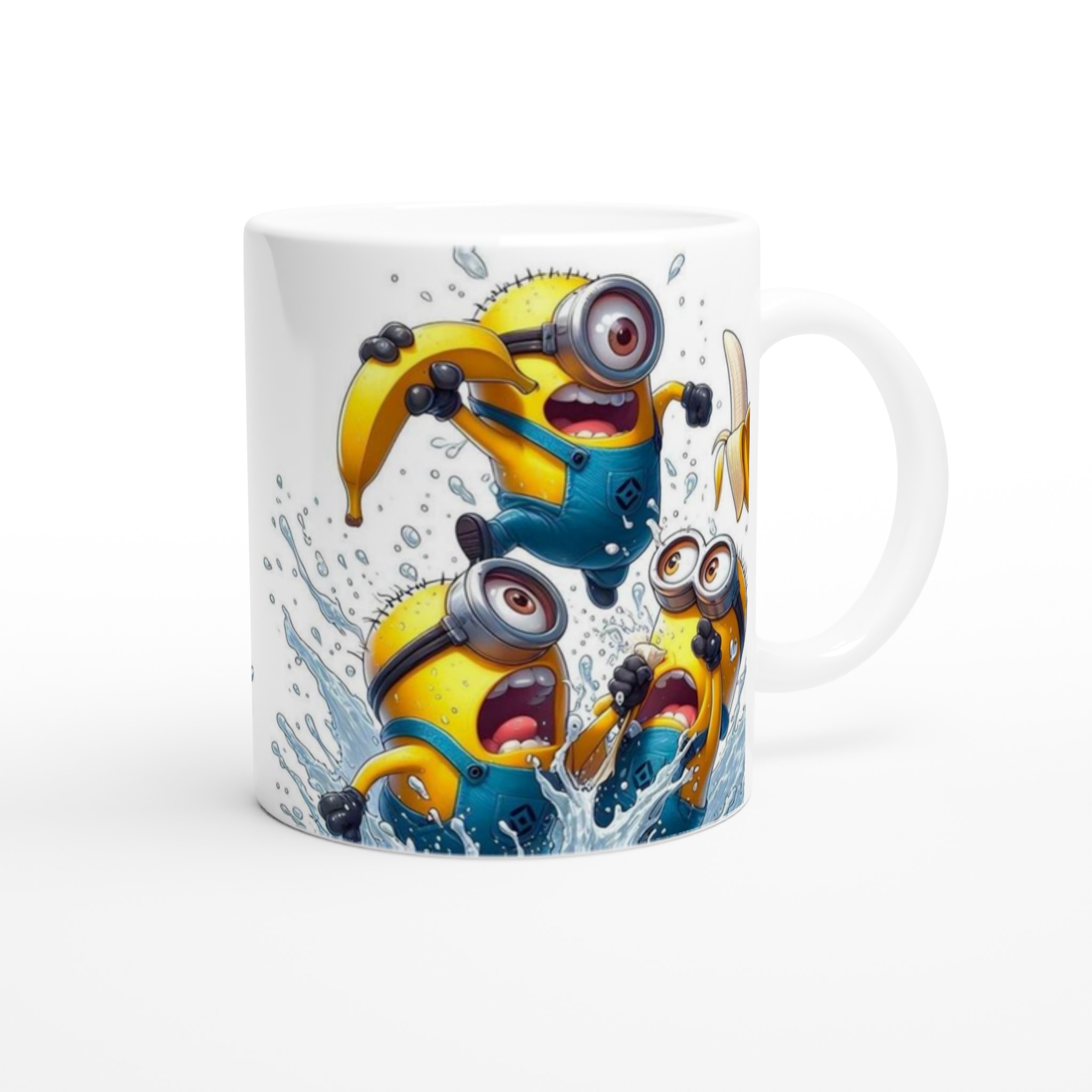 Livfull Vit 11oz Keramisk Mugg med Busiga Minions och Bananskämt i Färgstark Design 10 ec9e1dc4-89d4-4eaf-8236-d288191851a6